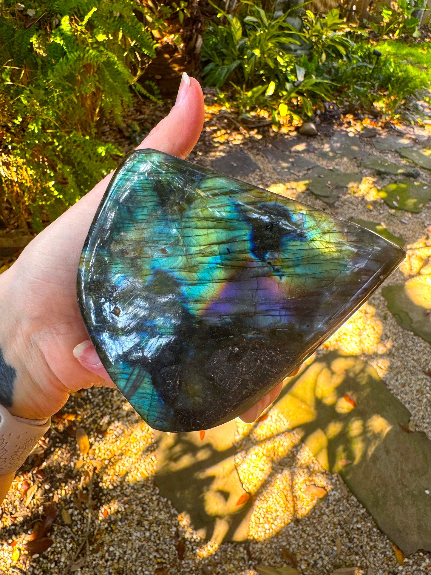 Polished Rainbow Labradorite Free Form 702g 1lb 6.8oz From Madagascar Mineral Crystal