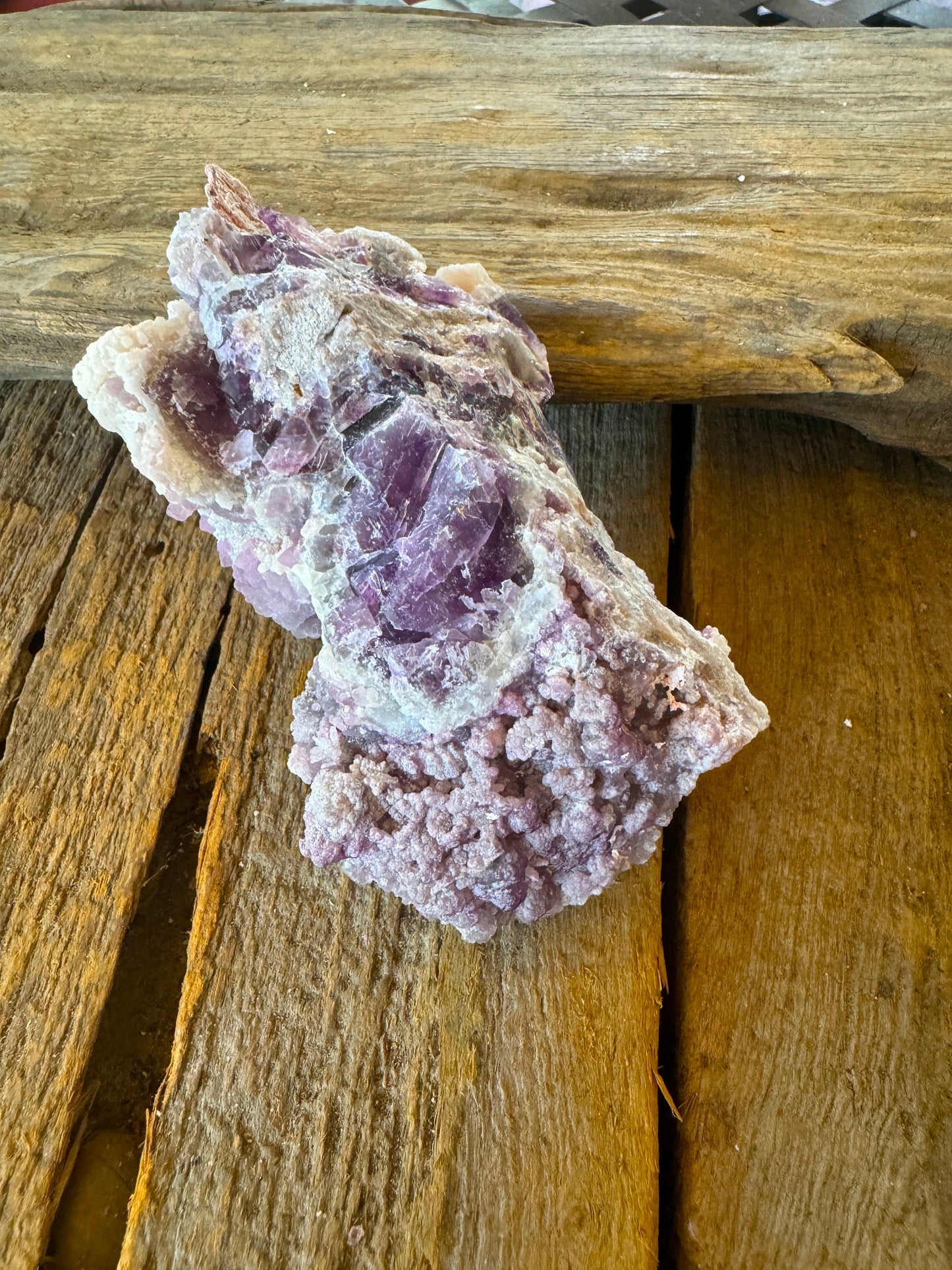 Purple Fluorite With Quartz Epimorphs Second Chance Vein, Tombstone AZ 228g Mineral Crystal