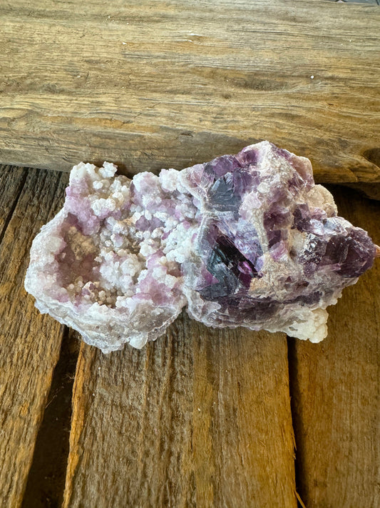 Purple Fluorite With Quartz Epimorphs Second Chance Vein, Tombstone AZ 228g Mineral Crystal