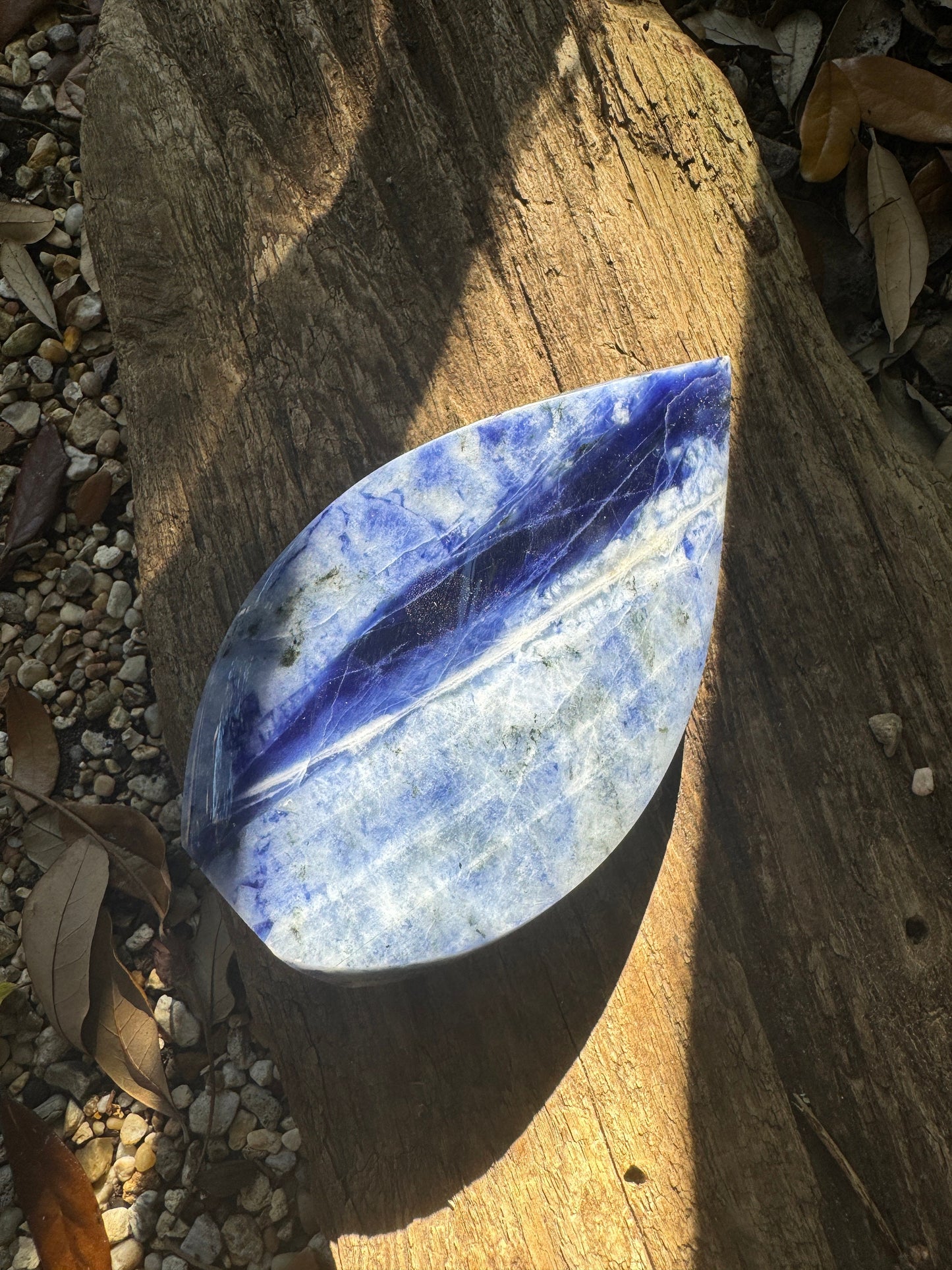 Polished Blue Dumortierite/Aventurine in Quartz Teardrop 664g 1lb 7.4oz From Brazil Mineral Crystal