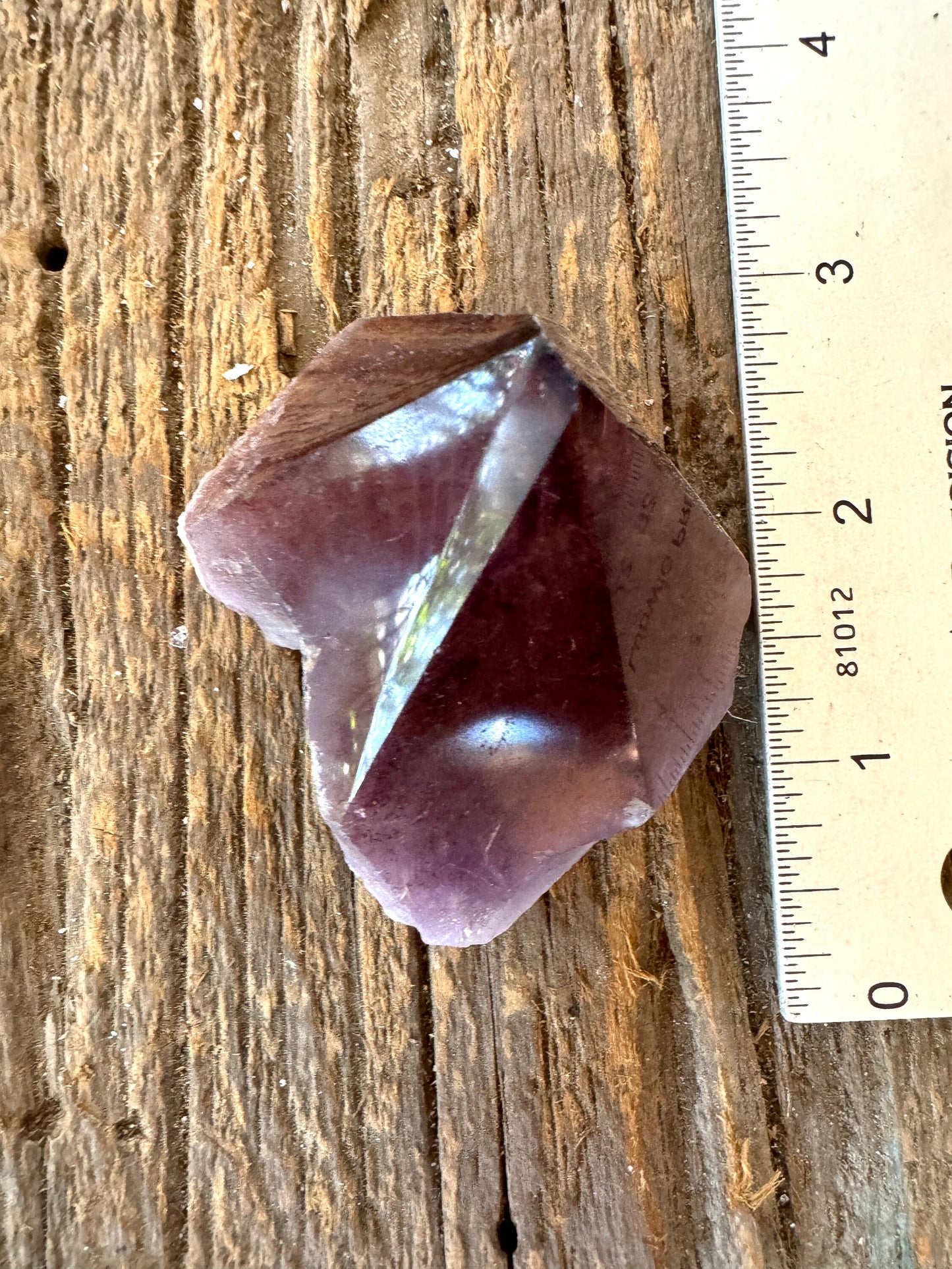 Half Polished Hematite Capped Amethyst Melody Stone 102.6g from Minas Gerais, Brazil