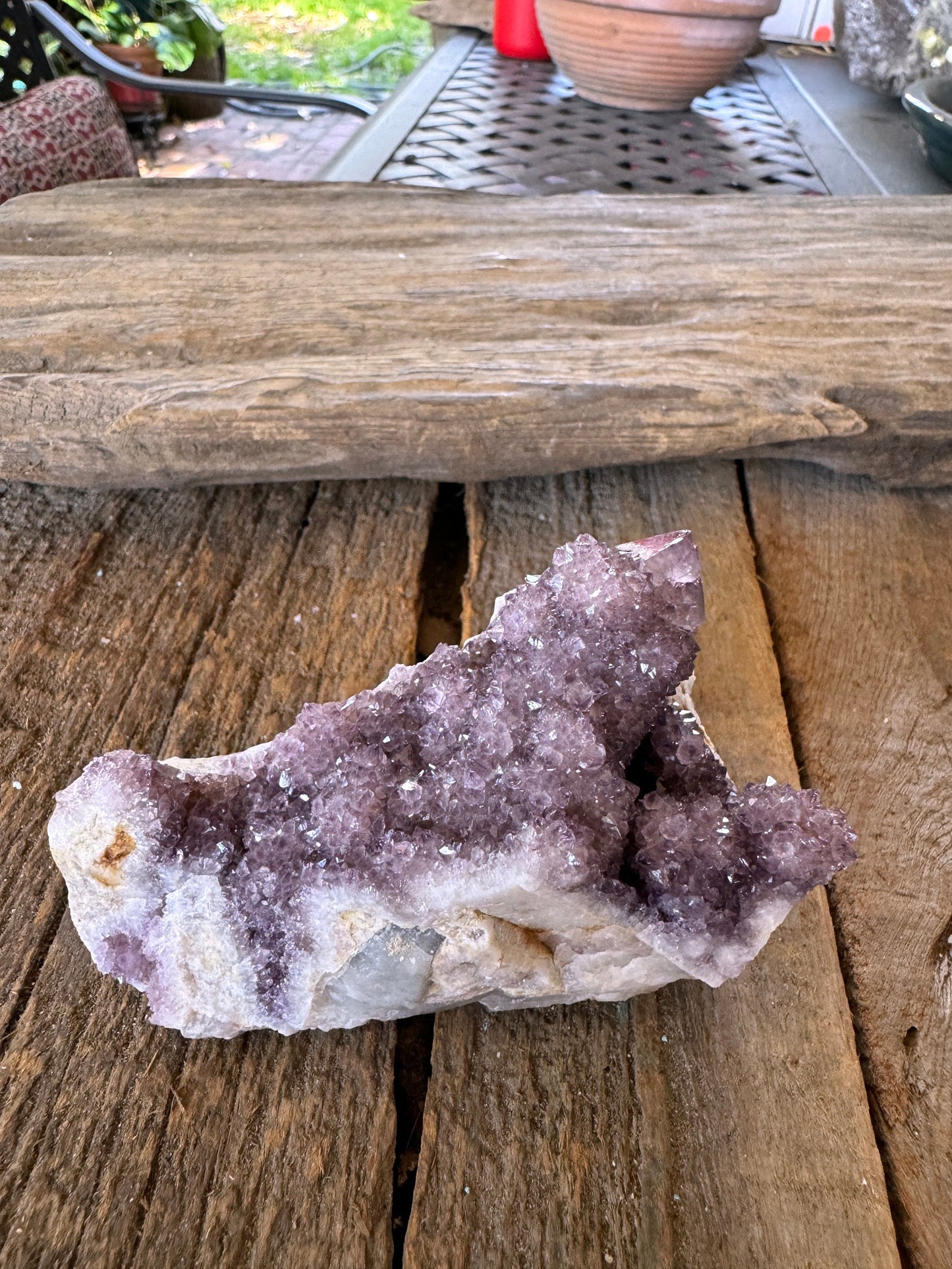 Amethyst Spirit Quartz Point cluster With Iron Specimen 263.5g From Mpumalanga South Africa