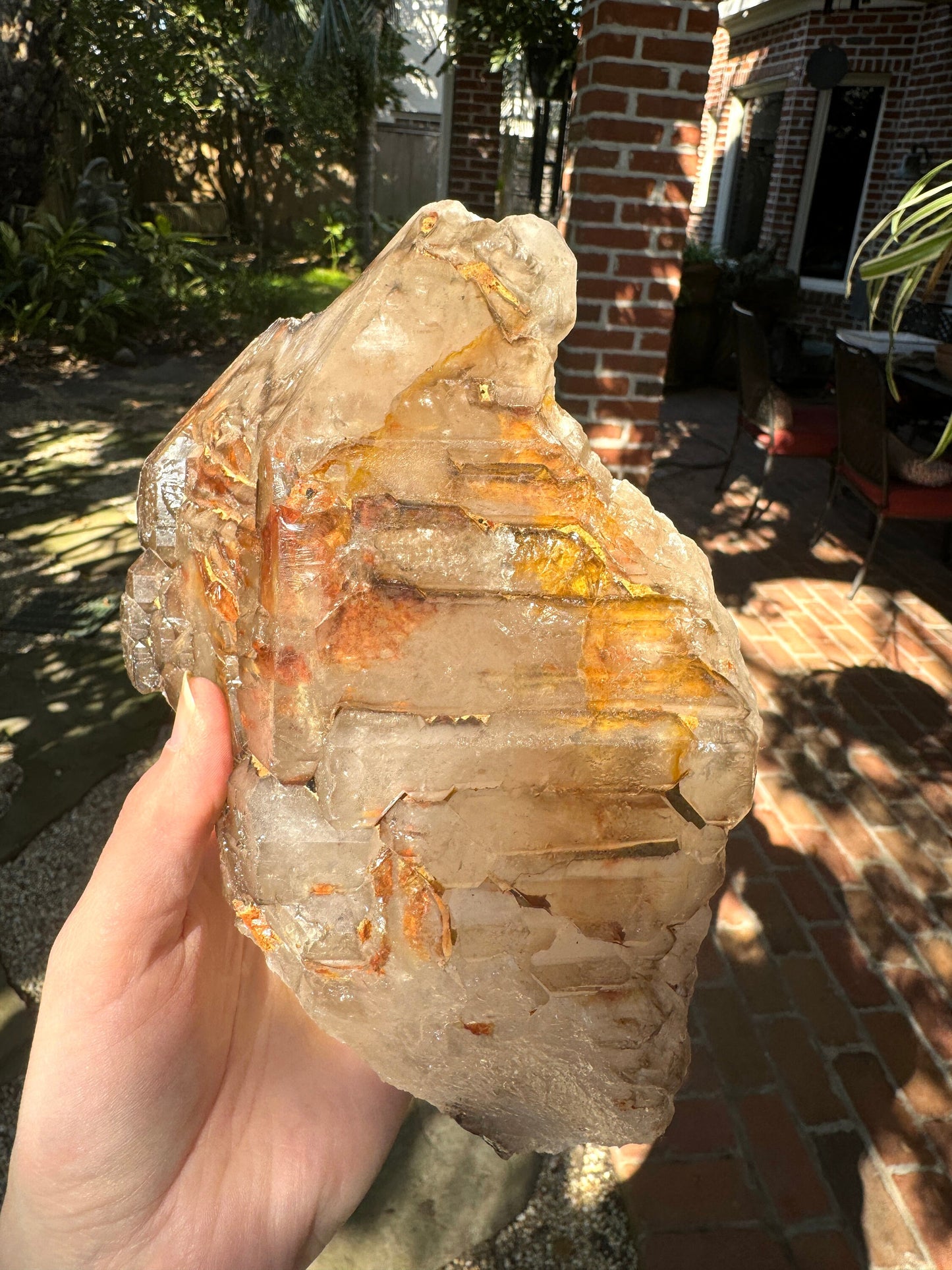 Smokey Elesital/ Skeletal Quartz Specimen 2.05kg 4lb 8.6oz With iron and clay, from Minas Gerais, Brazil,