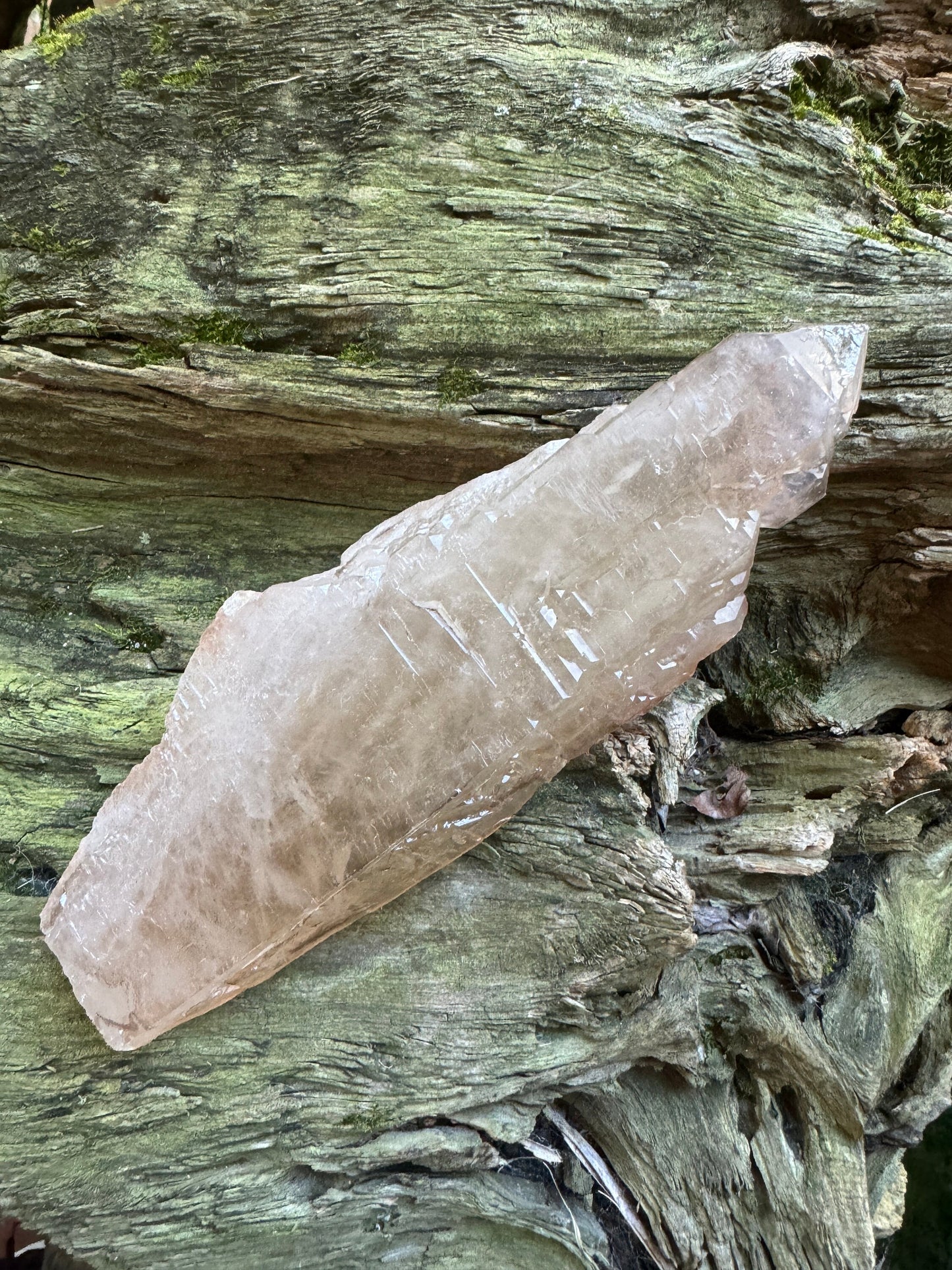 Pale Citrine Elesital Quartz Specimen from Minas Gerais Brazil, 642g 1lb 6.6oz Mineral Crystal