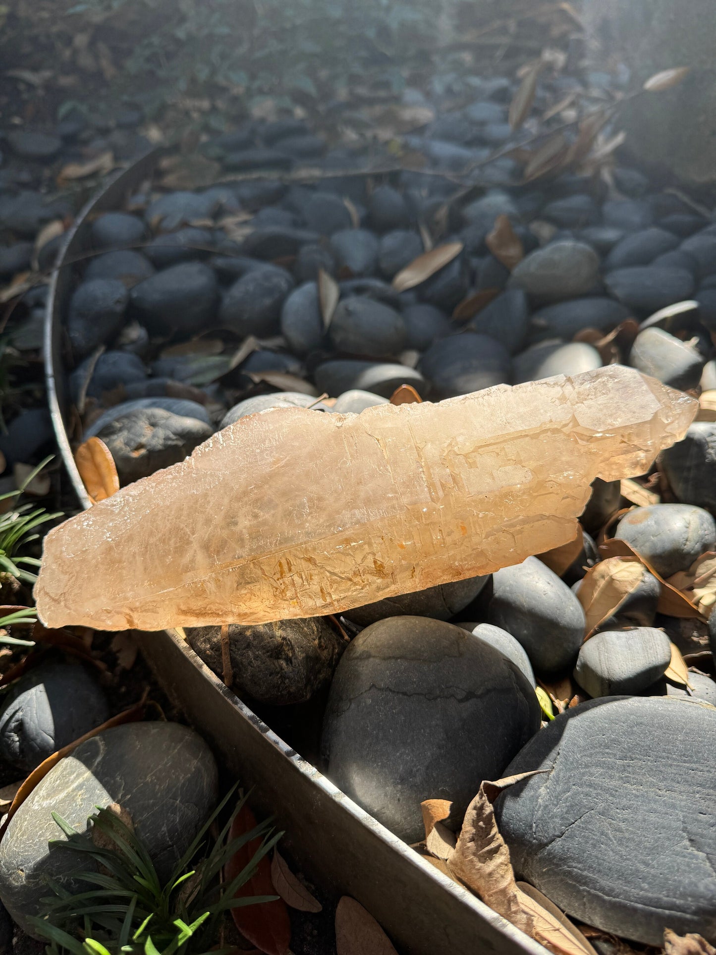 Pale Citrine Elesital Quartz Specimen from Minas Gerais Brazil, 642g 1lb 6.6oz Mineral Crystal