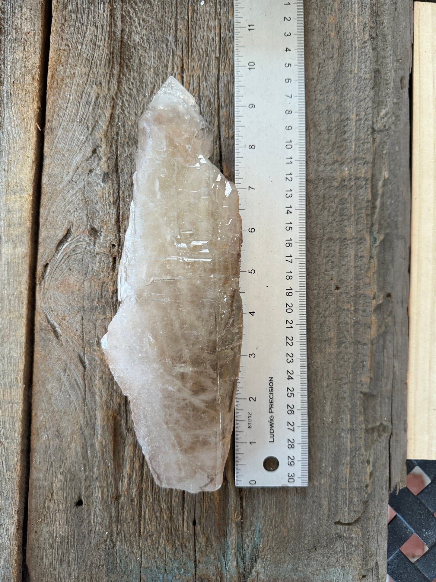 Pale Citrine Elesital Quartz Specimen from Minas Gerais Brazil, 642g 1lb 6.6oz Mineral Crystal