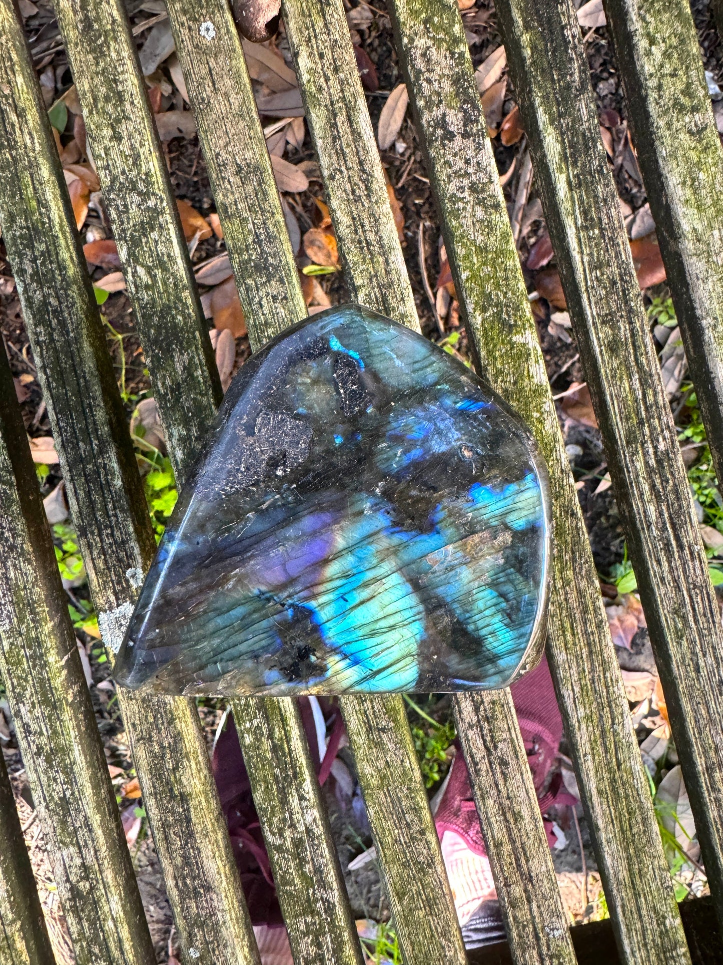 Polished Rainbow Labradorite Free Form 702g 1lb 6.8oz From Madagascar Mineral Crystal