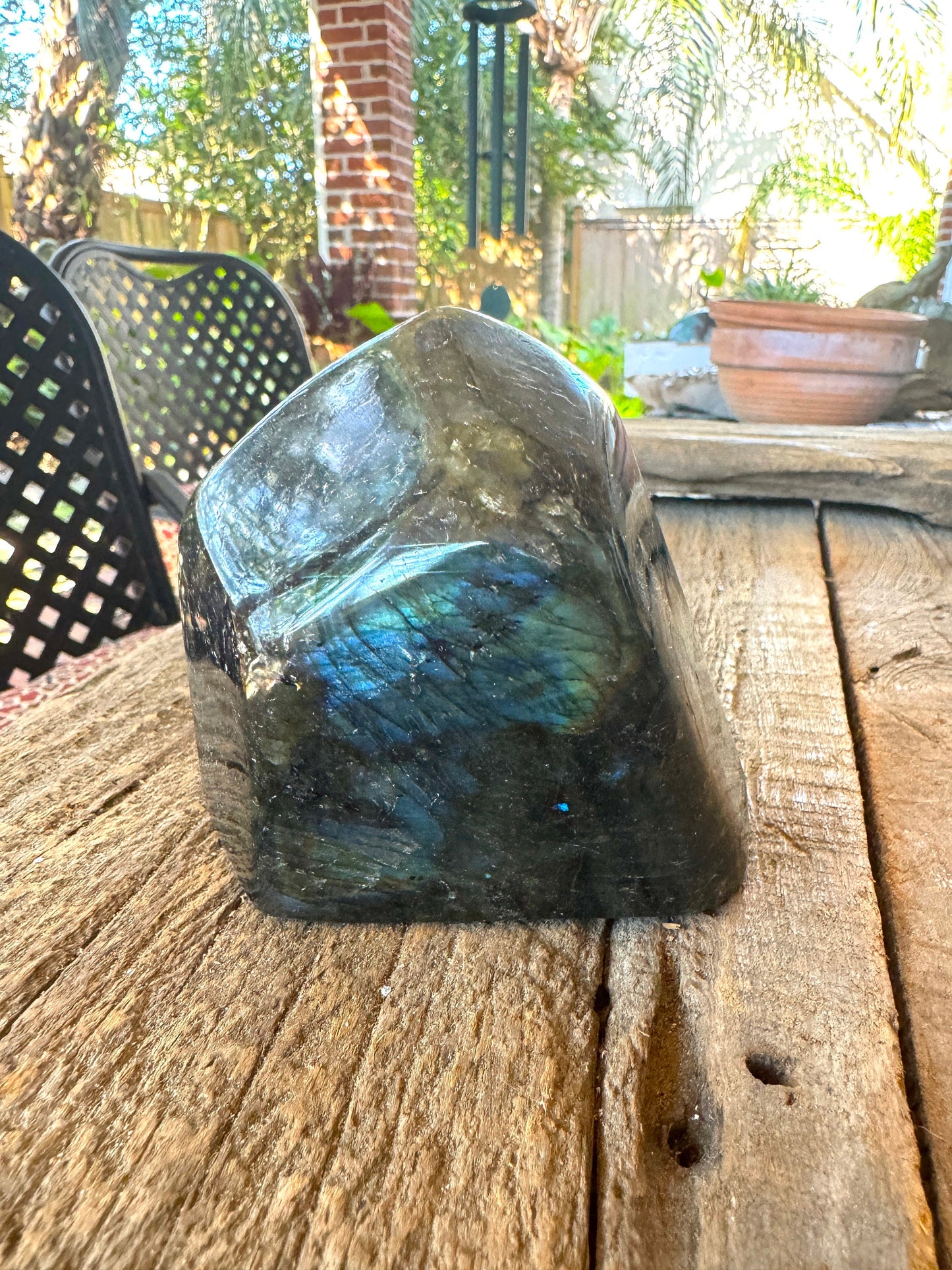 Polished Rainbow Labradorite Free Form 702g 1lb 6.8oz From Madagascar Mineral Crystal