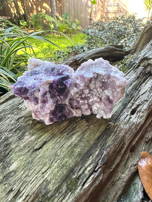 Purple Fluorite With Quartz Epimorphs Second Chance Vein, Tombstone AZ 228g Mineral Crystal