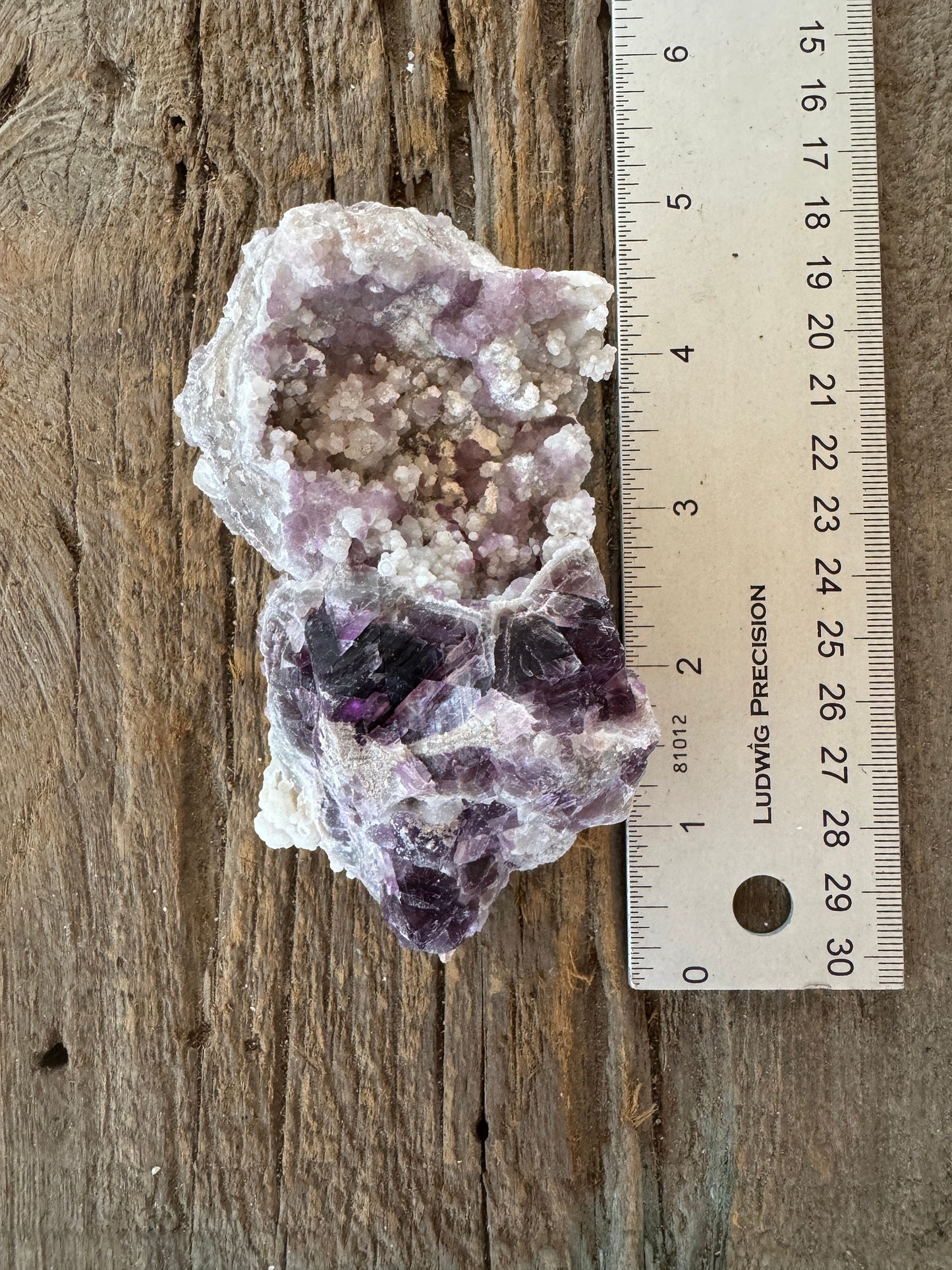 Purple Fluorite With Quartz Epimorphs Second Chance Vein, Tombstone AZ 228g Mineral Crystal