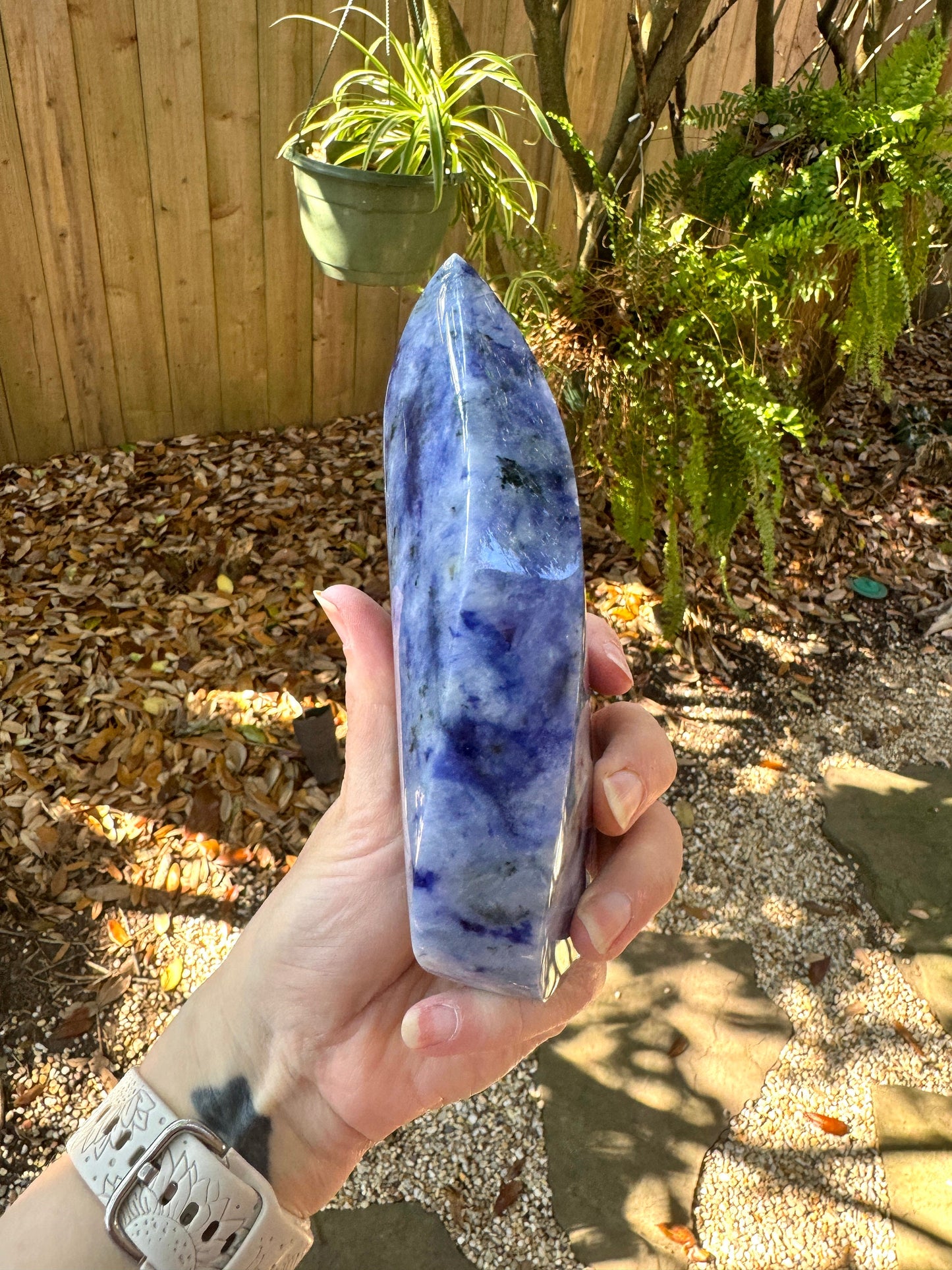 Polished Blue Dumortierite/Aventurine in Quartz Teardrop 664g 1lb 7.4oz From Brazil Mineral Crystal