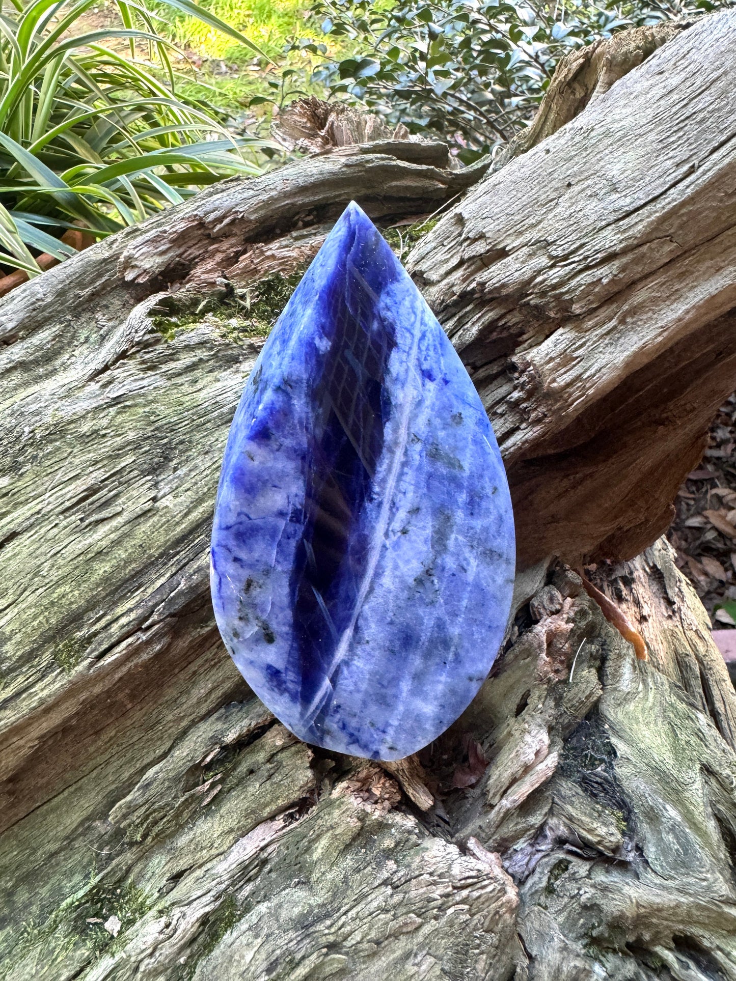 Polished Blue Dumortierite/Aventurine in Quartz Teardrop 664g 1lb 7.4oz From Brazil Mineral Crystal