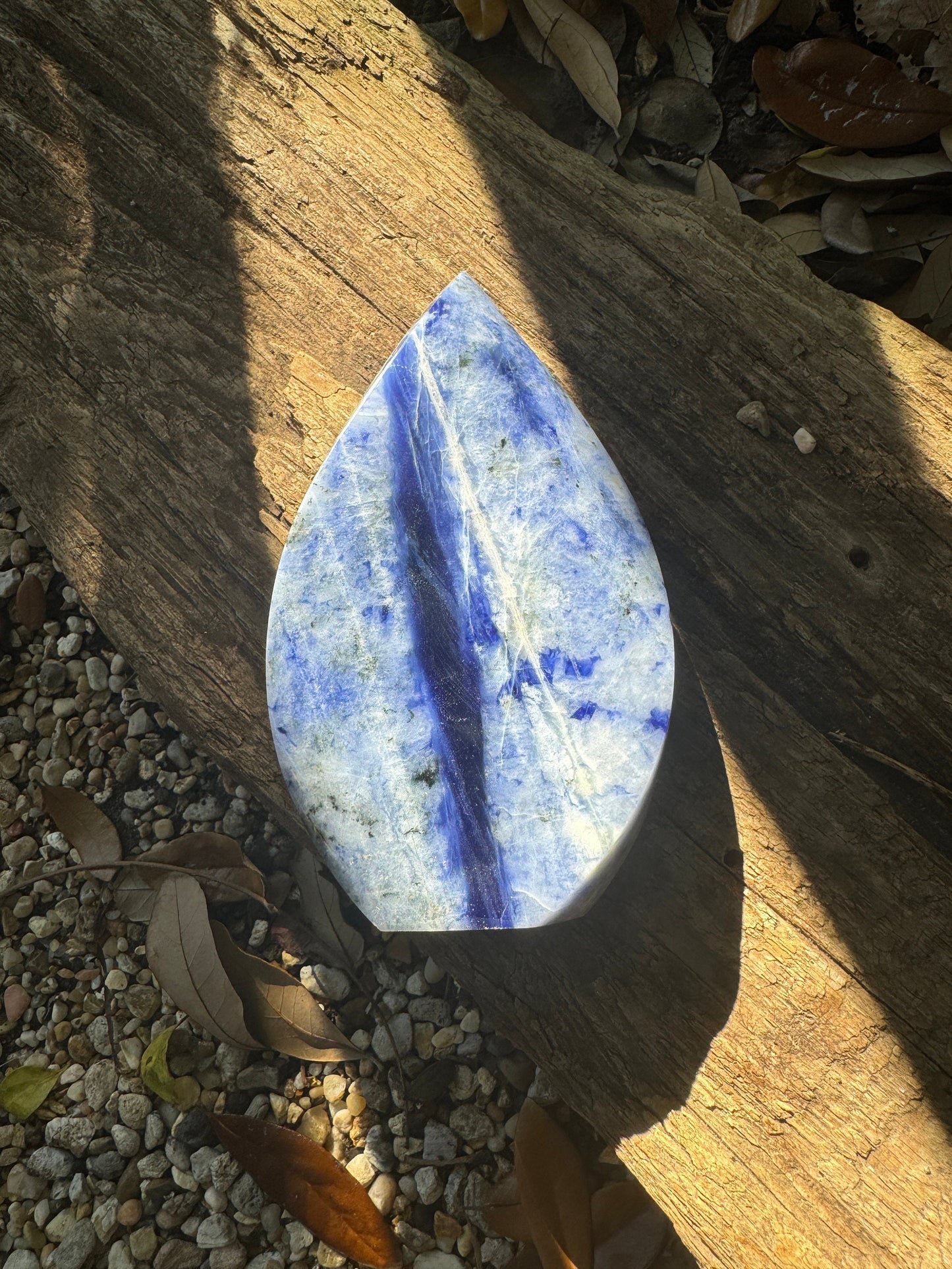 Polished Blue Dumortierite/Aventurine in Quartz Teardrop 664g 1lb 7.4oz From Brazil Mineral Crystal