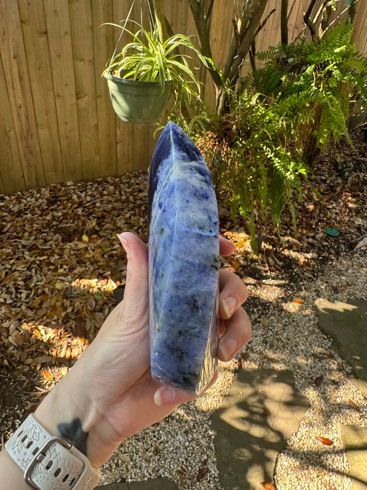 Polished Blue Dumortierite/Aventurine in Quartz Teardrop 664g 1lb 7.4oz From Brazil Mineral Crystal