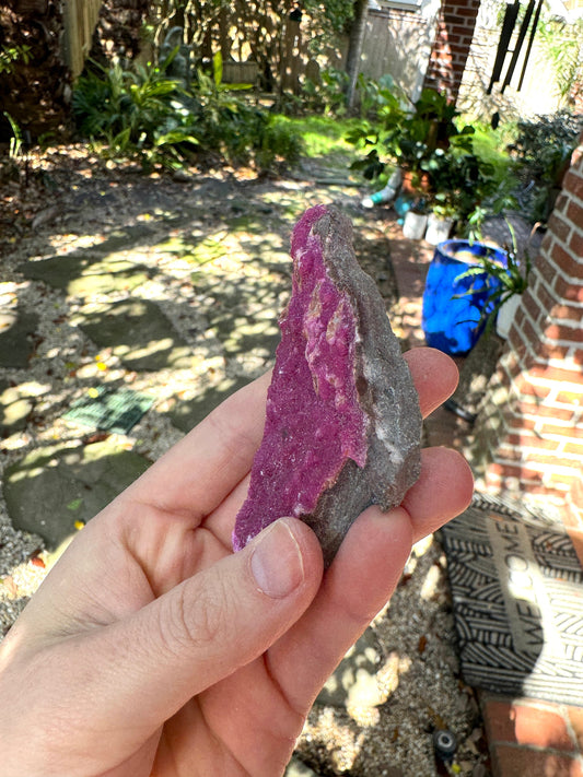 Vibrant Cobalt and Calcite From Zaire, 88.2g Specimen Mineral Crystal