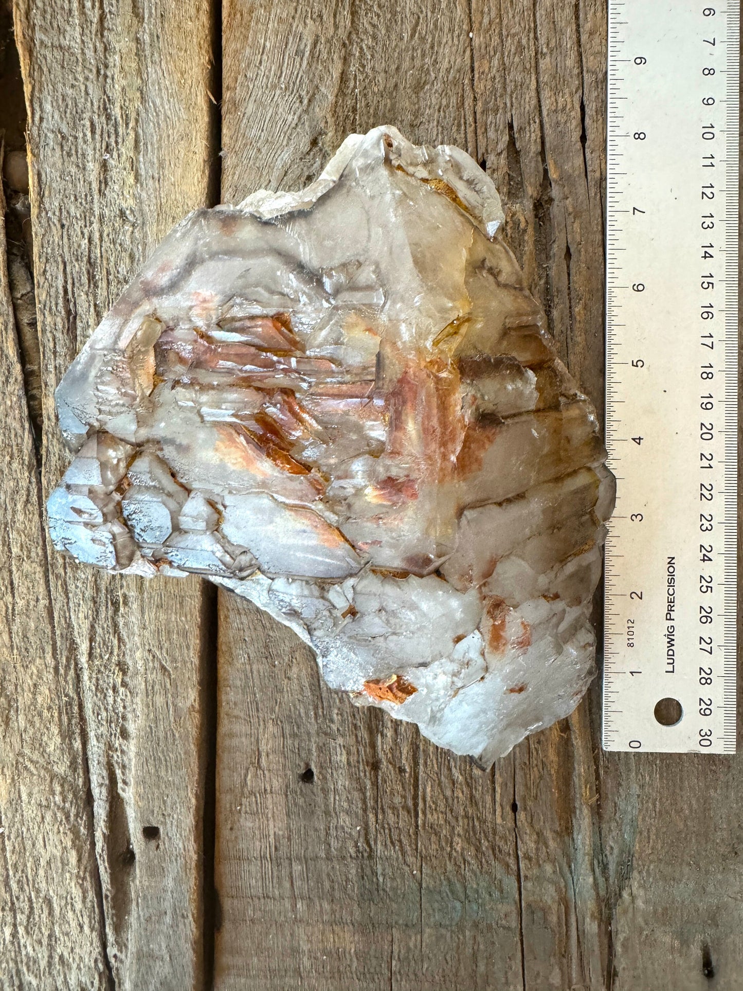 Smokey Elesital/ Skeletal Quartz Specimen 2.05kg 4lb 8.6oz With iron and clay, from Minas Gerais, Brazil,