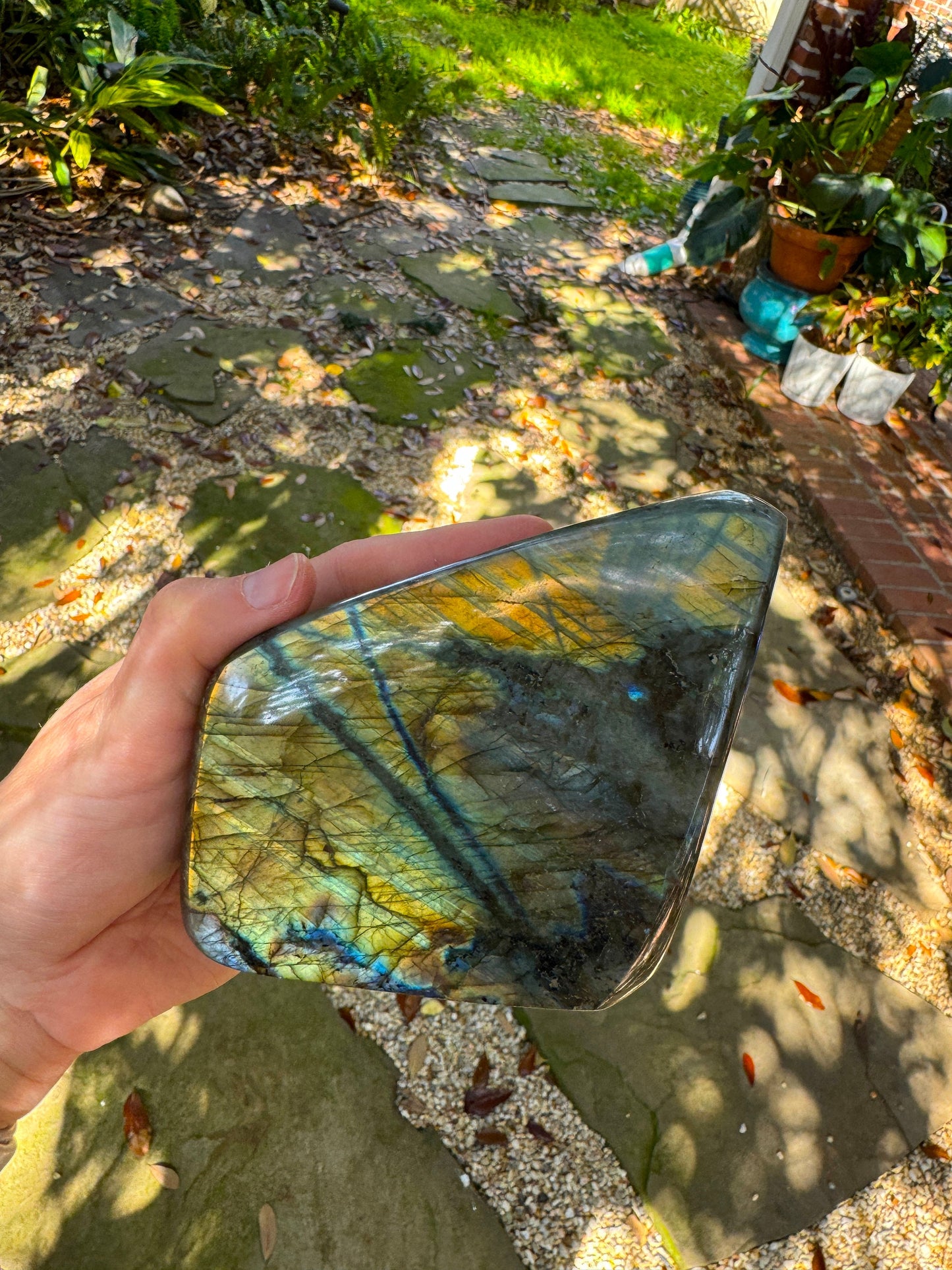 Polished Rainbow Labradorite Free Form 820g From Madagascar Mineral Crystal