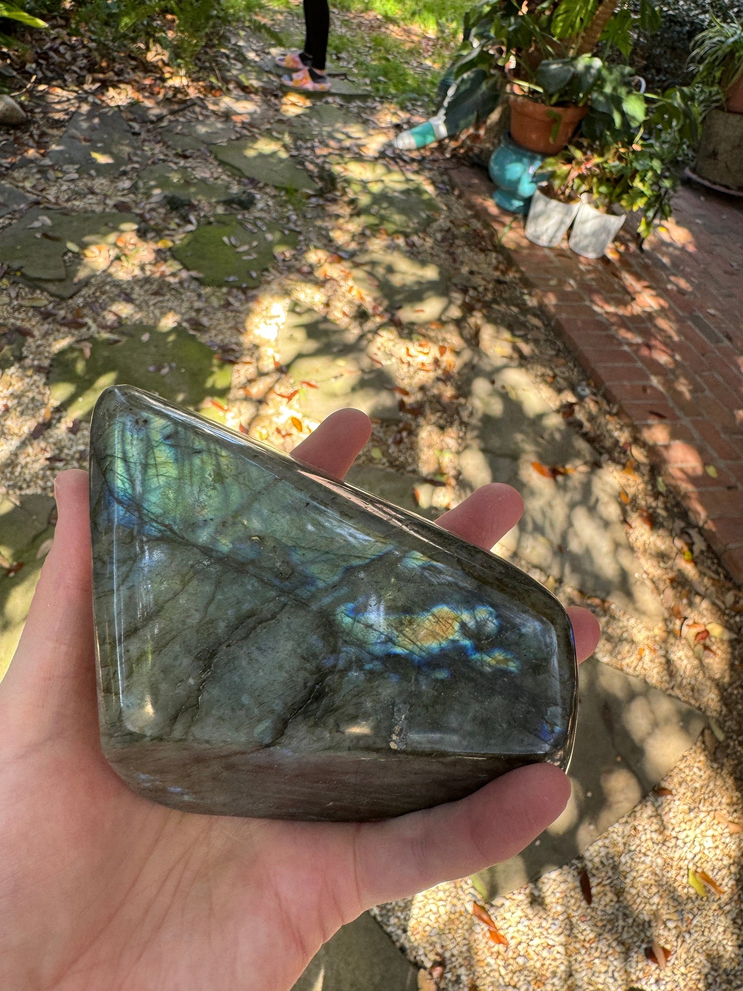 Polished Rainbow Labradorite Free Form 820g From Madagascar Mineral Crystal