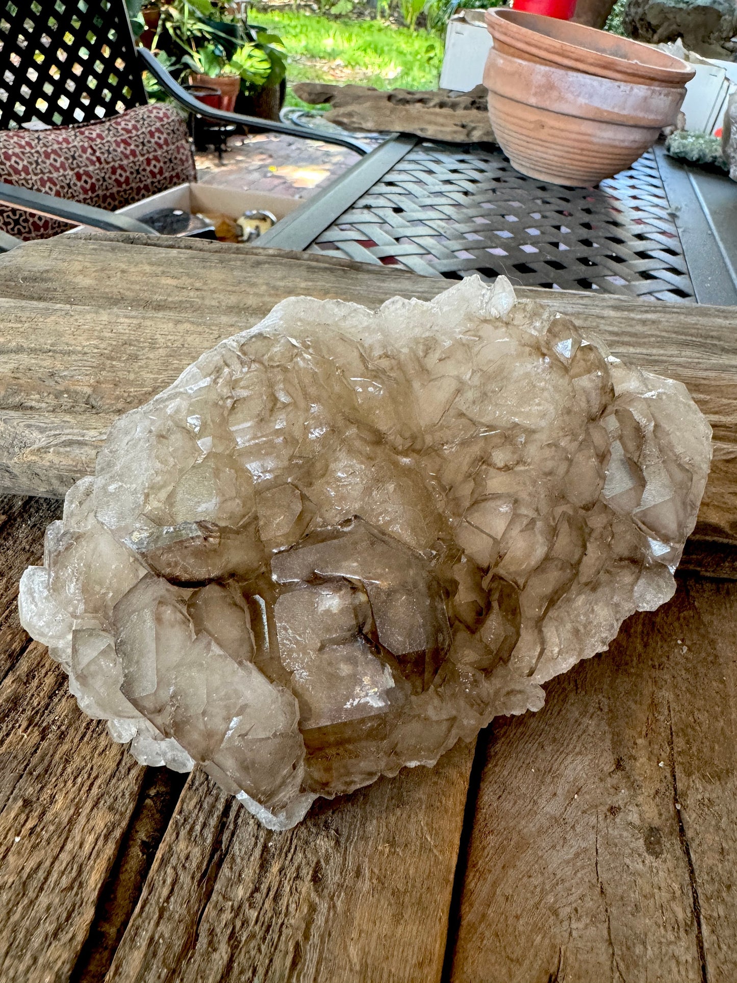 Elesital Quartz Double Sided Specimen from Brazil, 858g 1lb 14.3oz Mineral Crystal