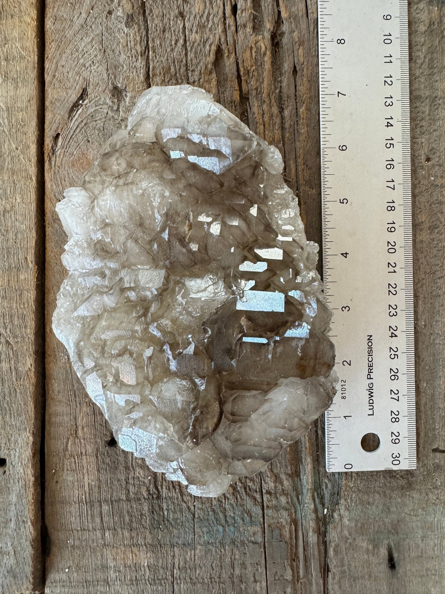 Elesital Quartz Double Sided Specimen from Brazil, 858g 1lb 14.3oz Mineral Crystal