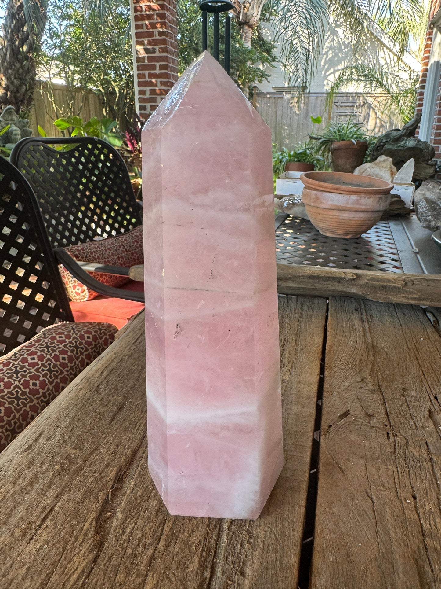 Polished Rose Quartz Tower, From Minas Gerais, Brazil, 1764g 3lbs 14.2oz Crystal, Specimen Mineral