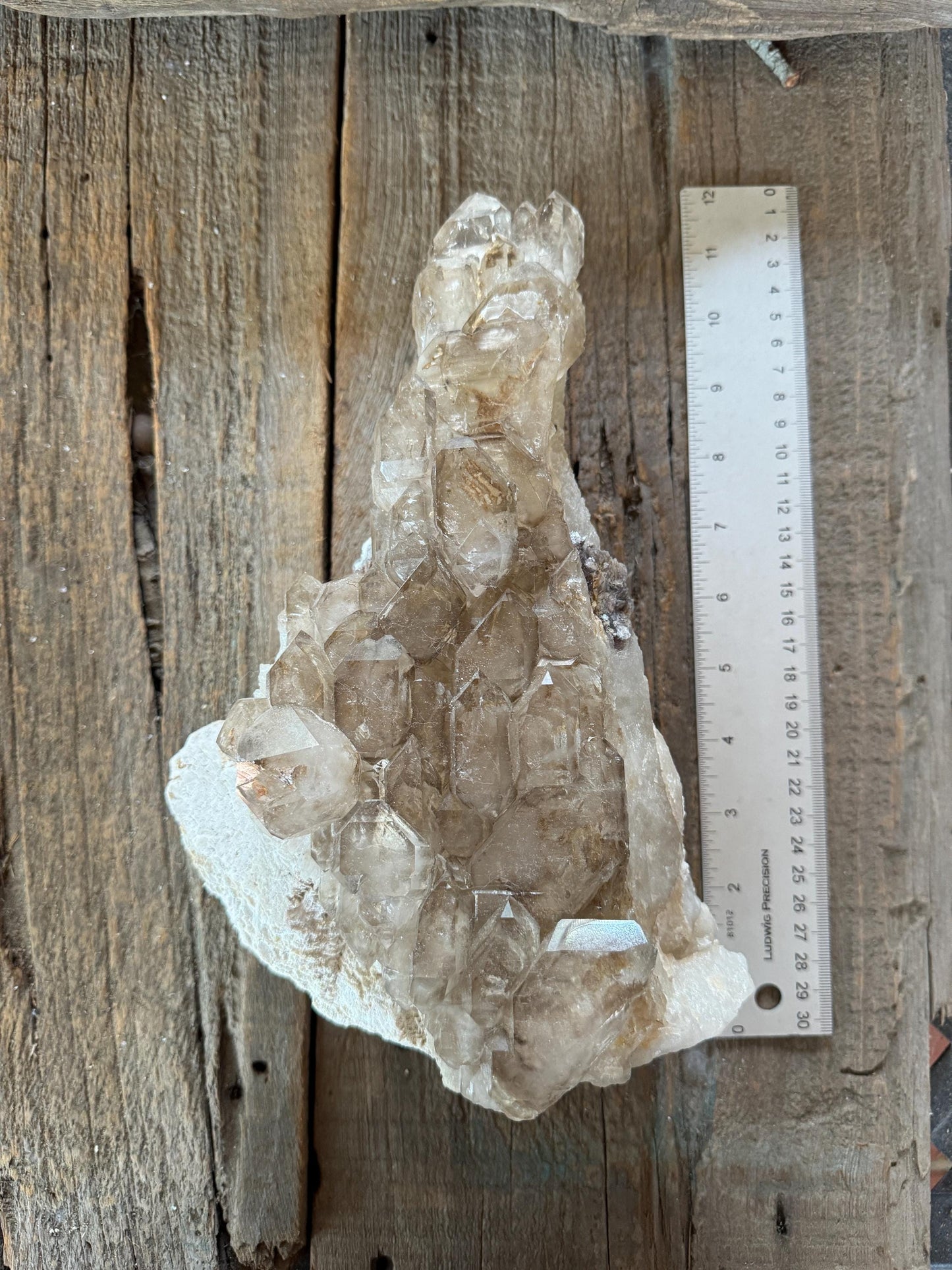 Unique and Beautiful Pale Smokey Elesital Quartz Specimen from Minas Gerais Brazil, 3.36kg 7lbs 6.8ozCrystal Mineral