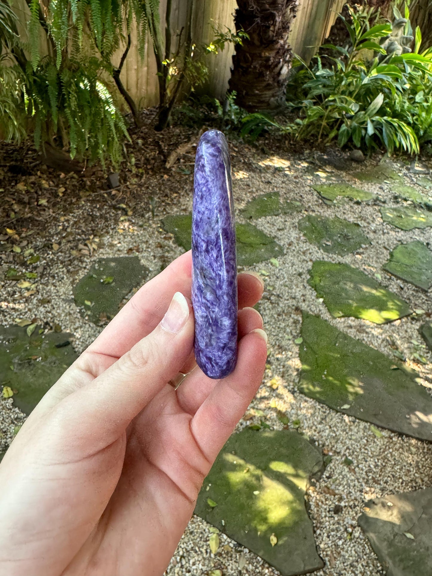 Quality Charoite Palm Stone Specimen 100g From Sakha Republic, Siberia, Russia Mineral