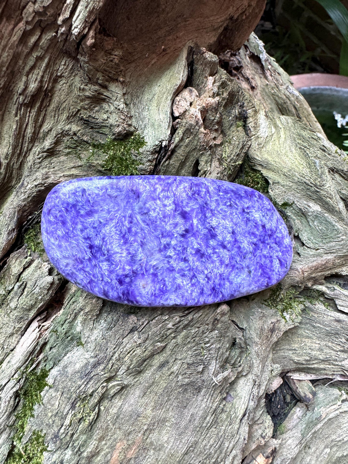 Quality Charoite Palm Stone Specimen 100g From Sakha Republic, Siberia, Russia Mineral