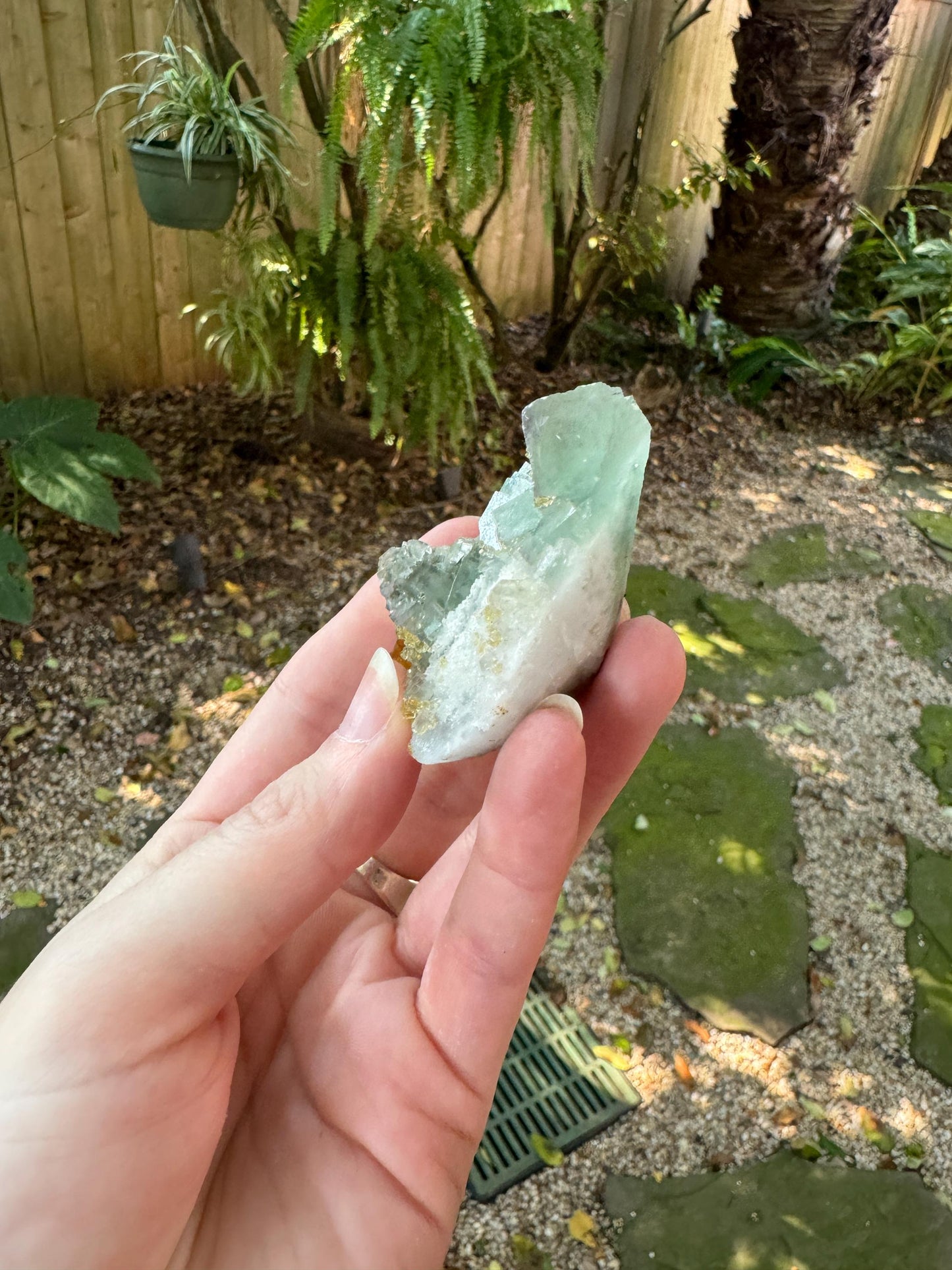 Light Green Cubic Fluorite specimen With Barite  251g from Xiefang Mine, Jiangxi Province, China Specimen