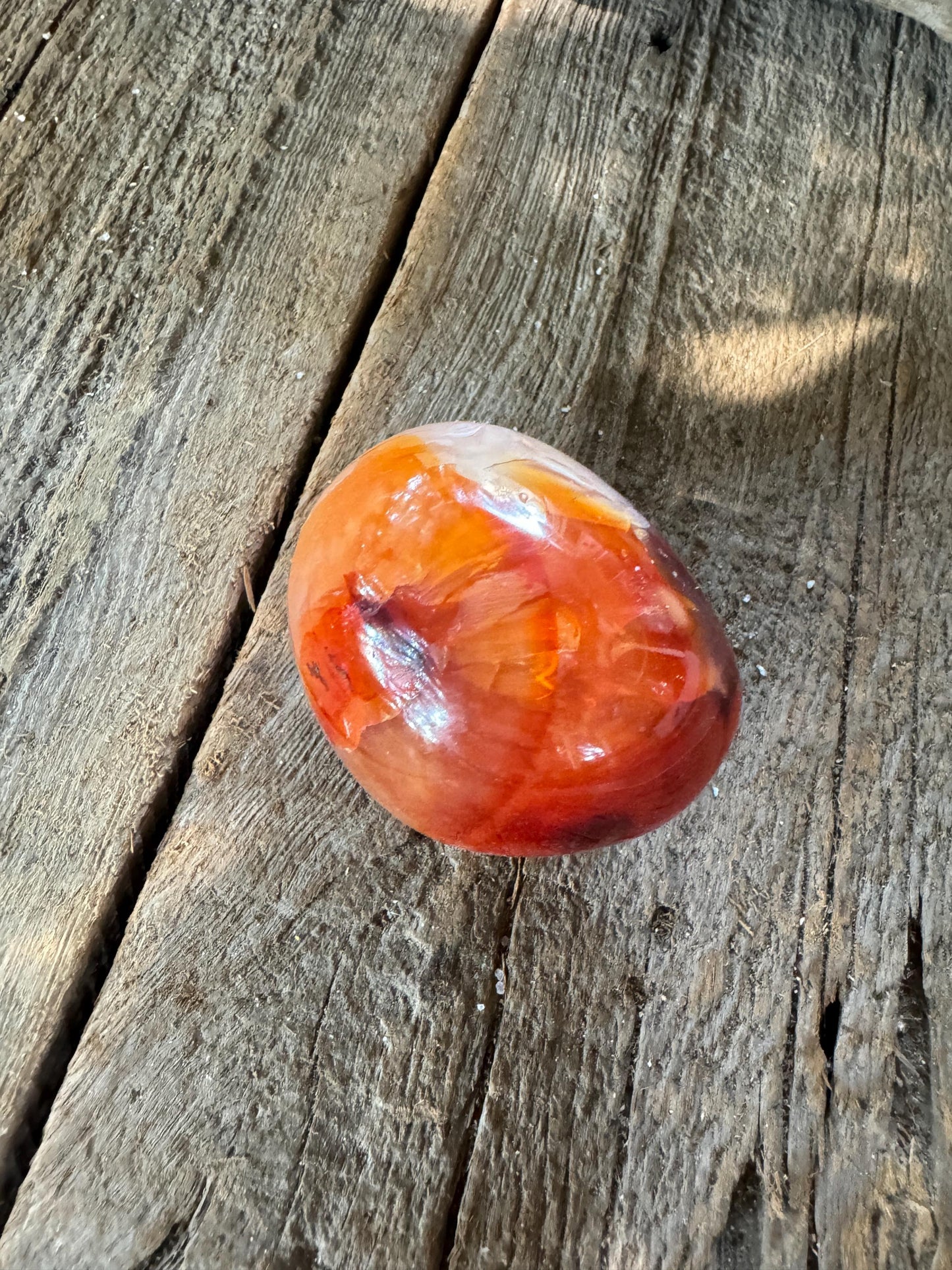 Carnelian Palm Stone Specimen 151.8g Specimen From Madagascar