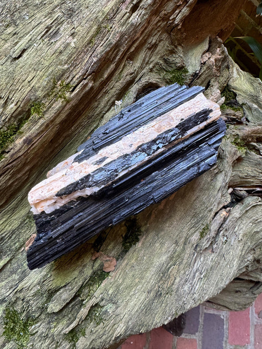 Black Tourmaline with Feldspar and Quartz From Brazil 1098g 2lbs 6.7oz Specimen Mineral Crystal