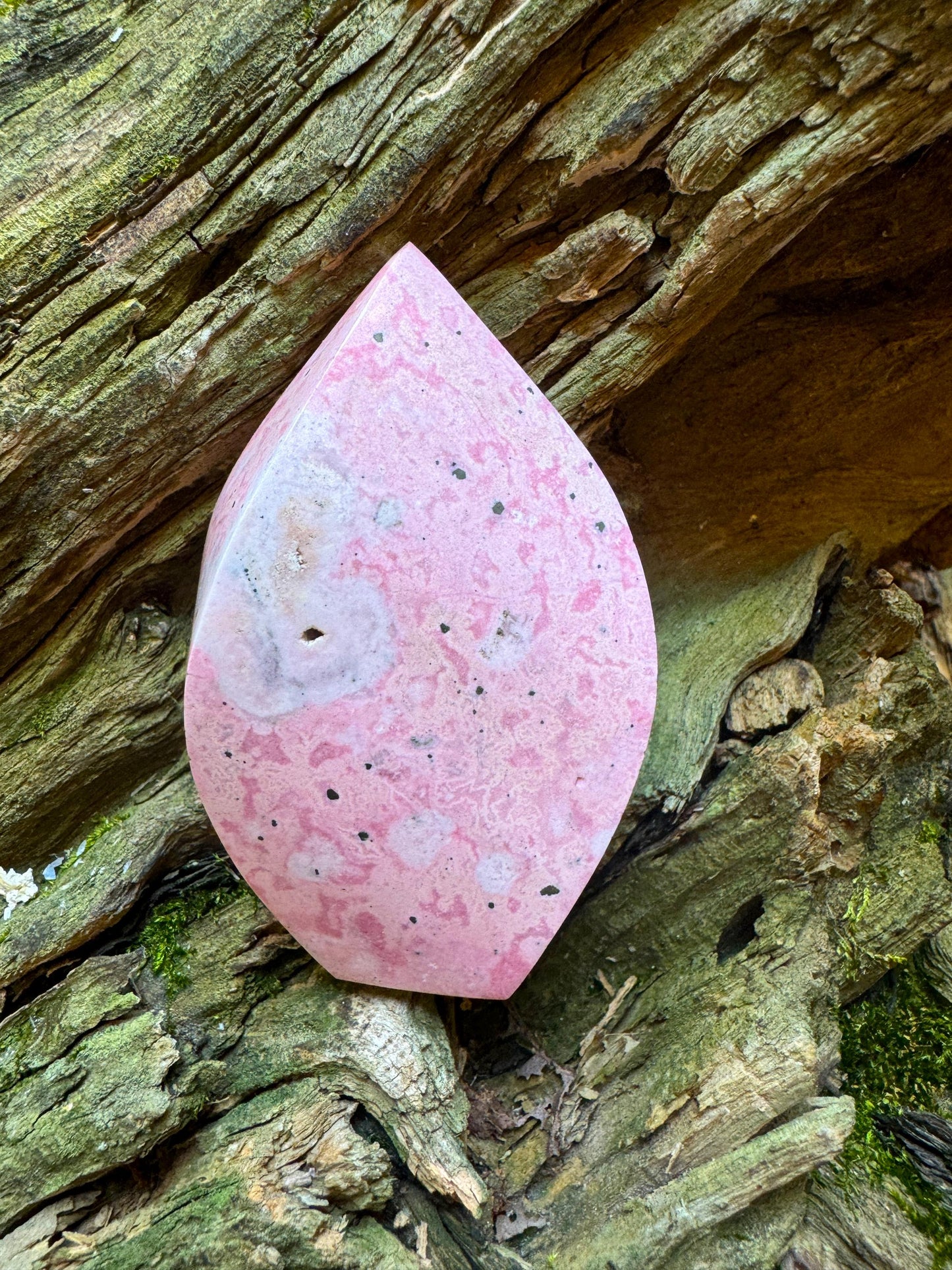 Rhodochrosite Teardrop Polished Specimen 164.7g From Peru Mineral Crystal