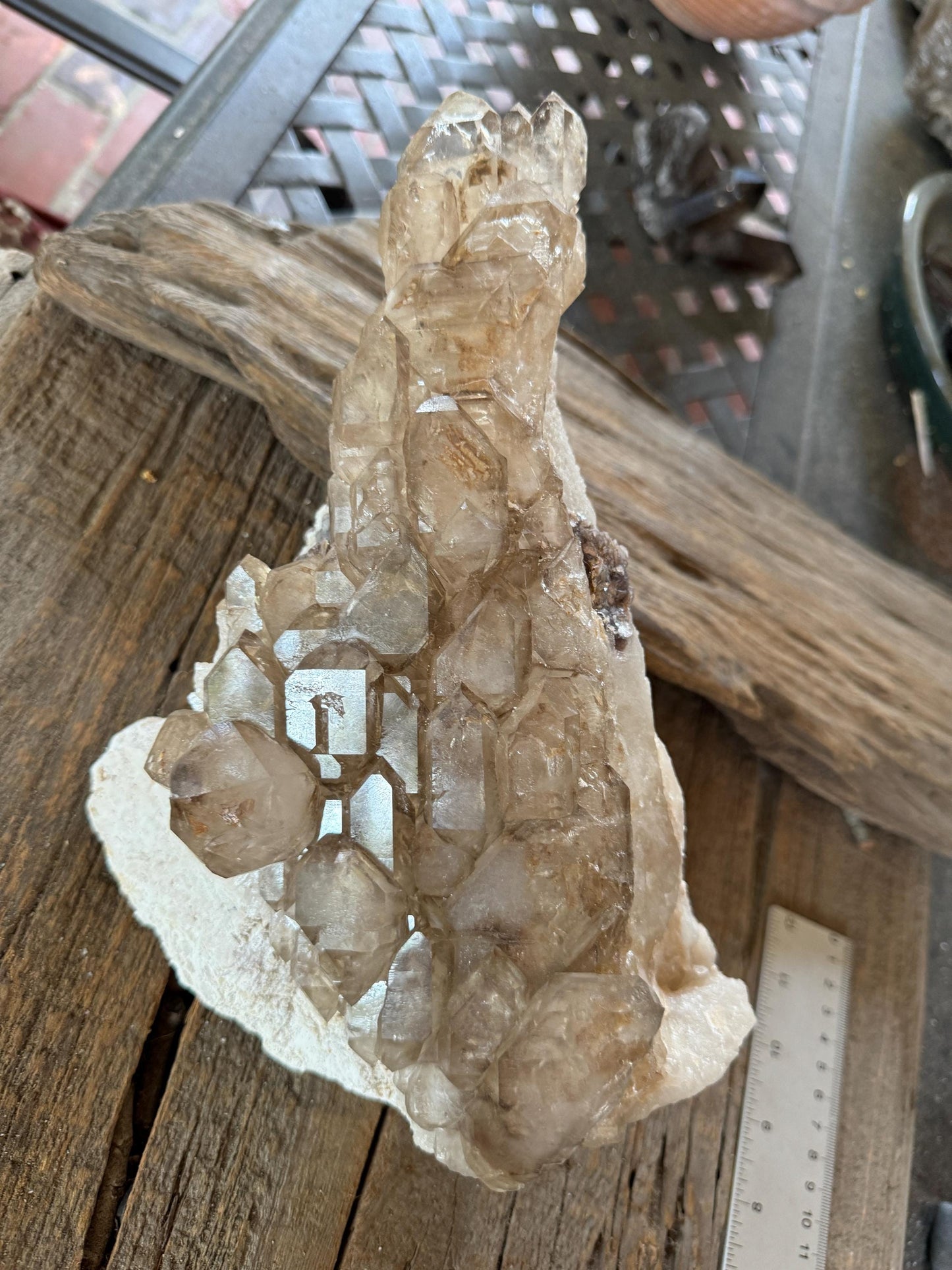 Unique and Beautiful Pale Smokey Elesital Quartz Specimen from Minas Gerais Brazil, 3.36kg 7lbs 6.8ozCrystal Mineral