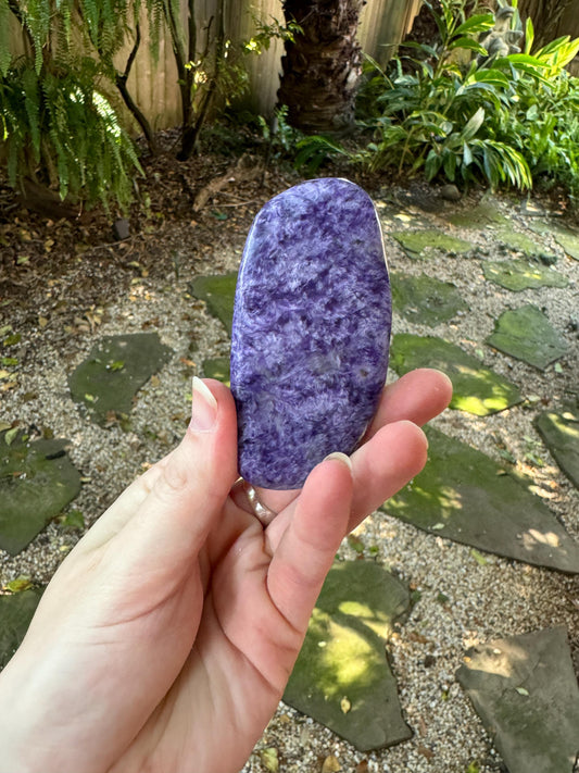 Quality Charoite Palm Stone Specimen 100g From Sakha Republic, Siberia, Russia Mineral