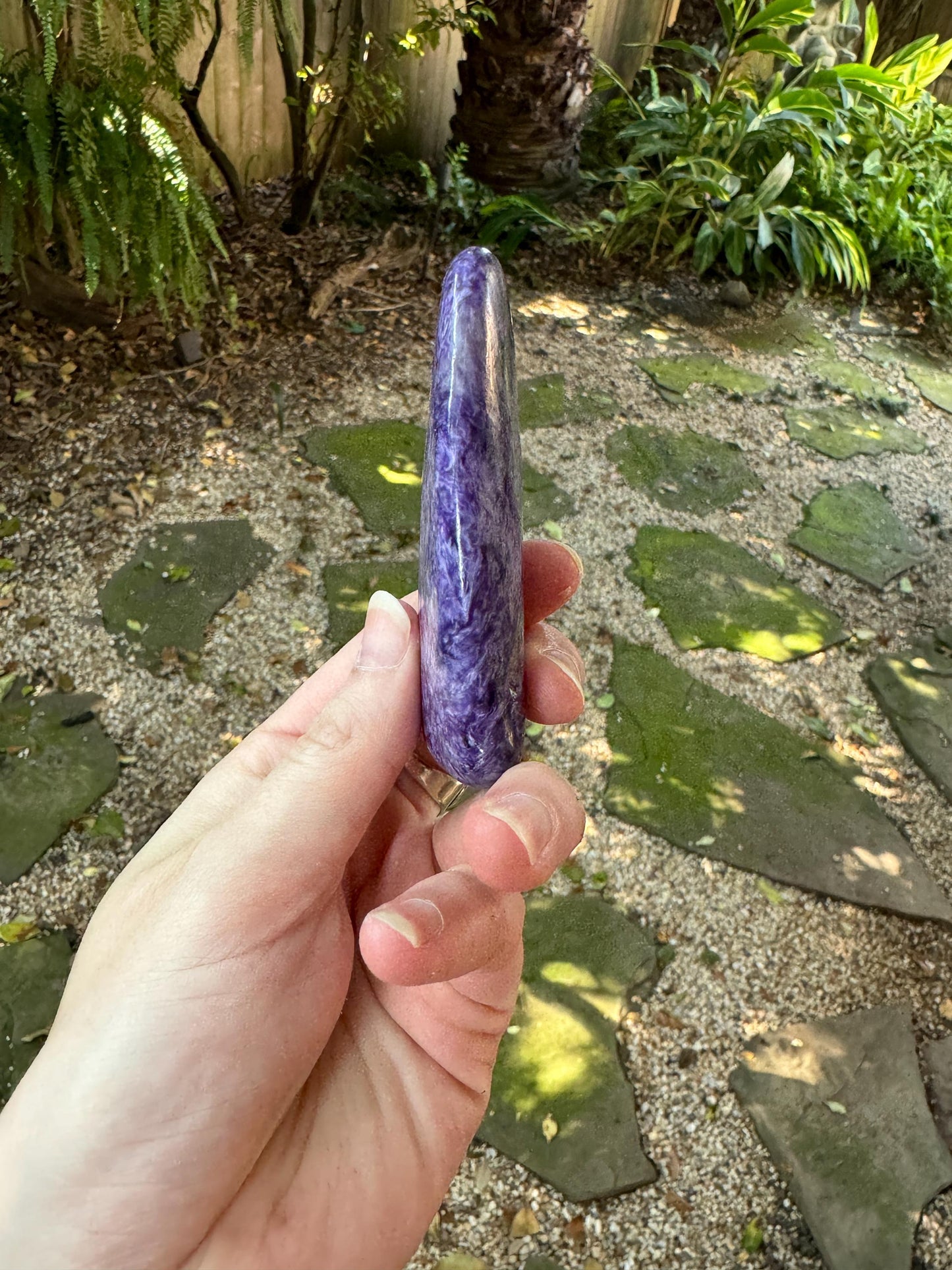 Quality Charoite Palm Stone Specimen 100g From Sakha Republic, Siberia, Russia Mineral