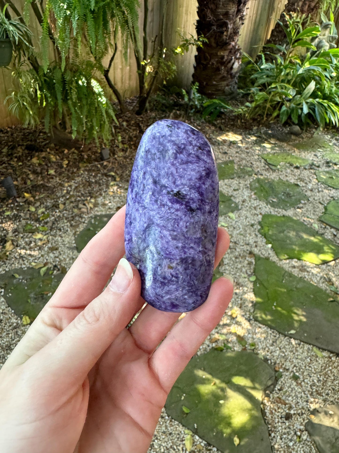 Quality Charoite Palm Stone Specimen 100g From Sakha Republic, Siberia, Russia Mineral