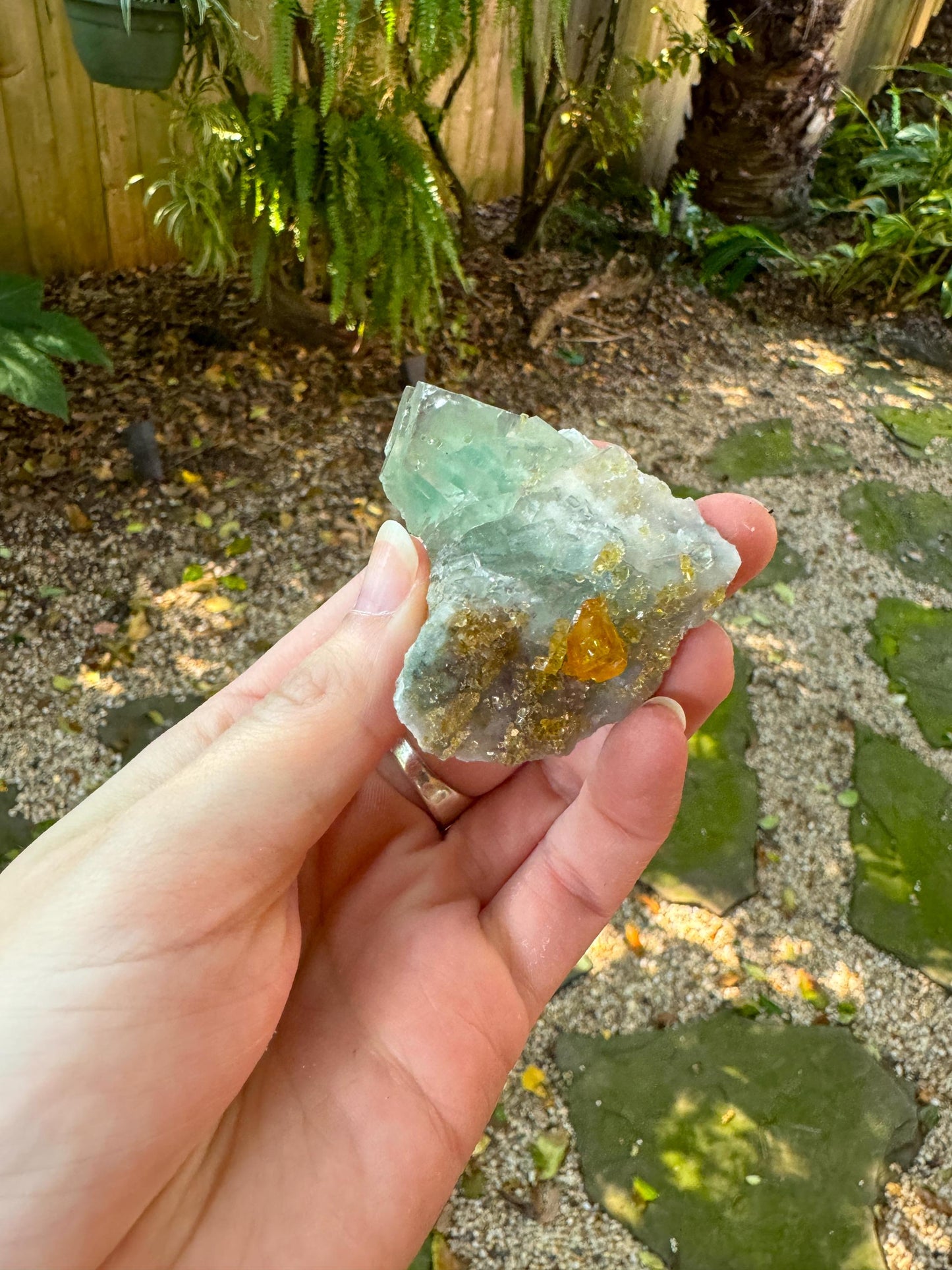 Light Green Cubic Fluorite specimen With Barite  251g from Xiefang Mine, Jiangxi Province, China Specimen