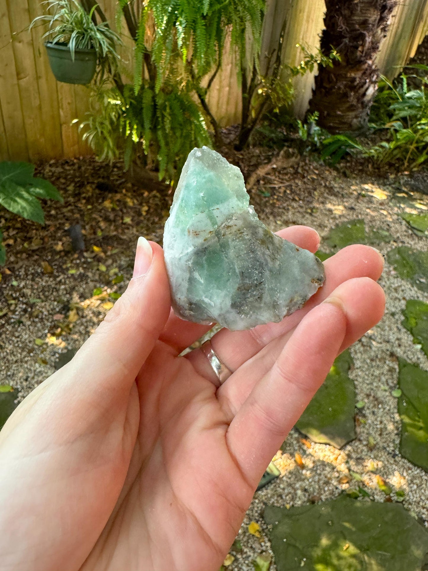 Light Green Cubic Fluorite specimen With Barite  251g from Xiefang Mine, Jiangxi Province, China Specimen