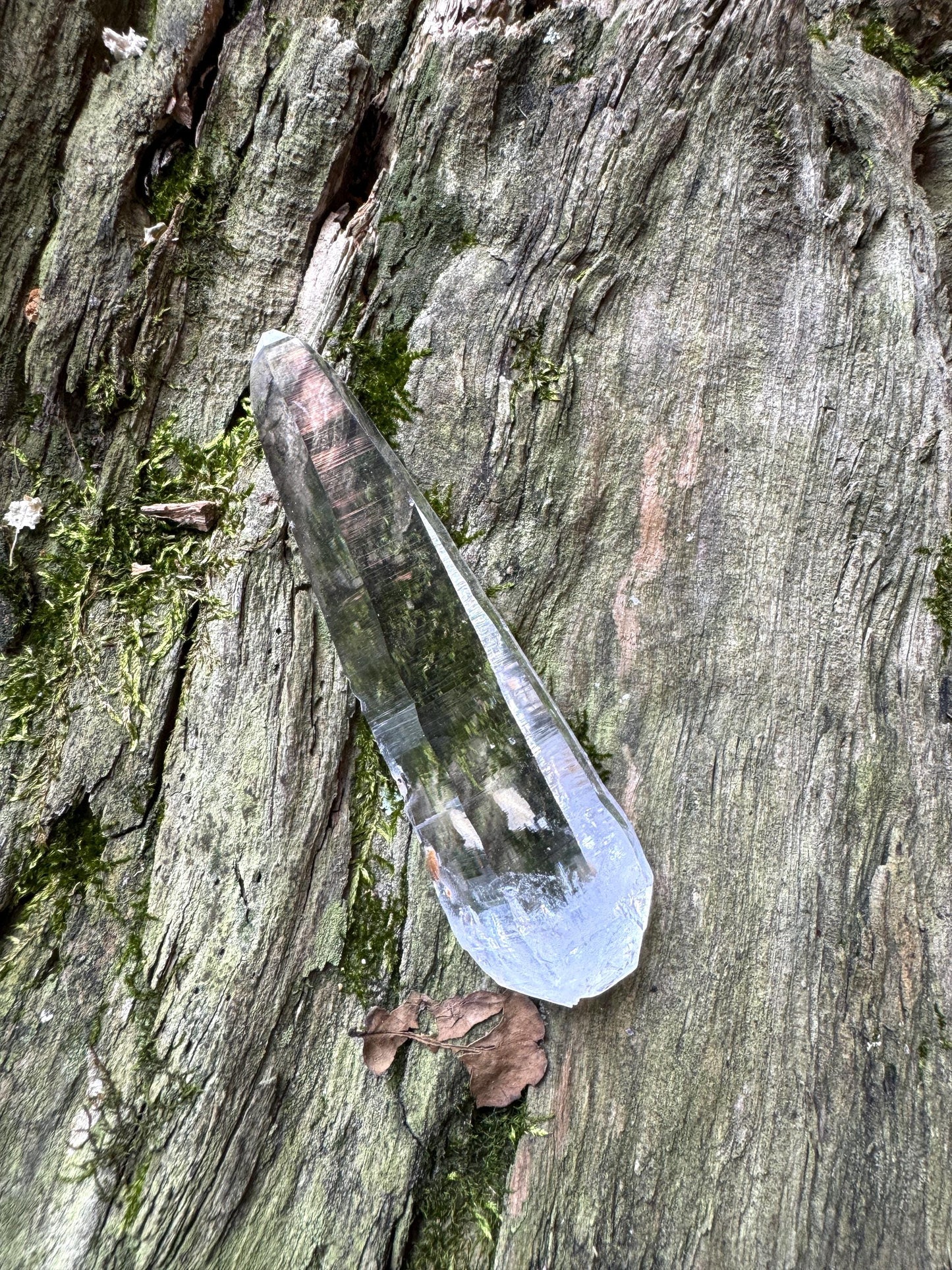 Stunning Columbian Lemurian Optical Quartz Point  Mineral Specimen