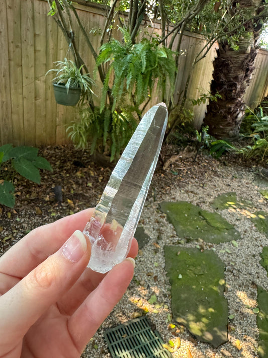 Stunning Columbian Lemurian Optical Quartz Point  Mineral Specimen