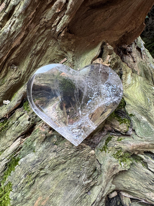 Polished Clear Quartz Heart 174.6g Specimen From Brazil Mineral Crystal