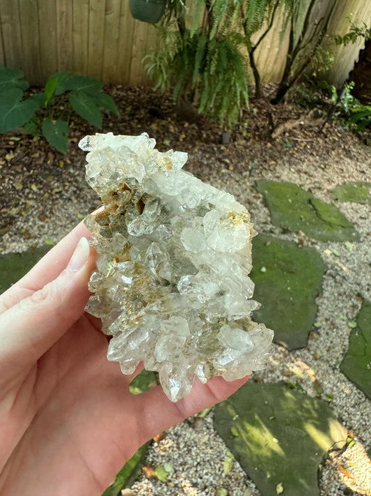 Quartz Cluster with Chlorite Mineral  195.3g From Balucistan, Pakistanl Crystal