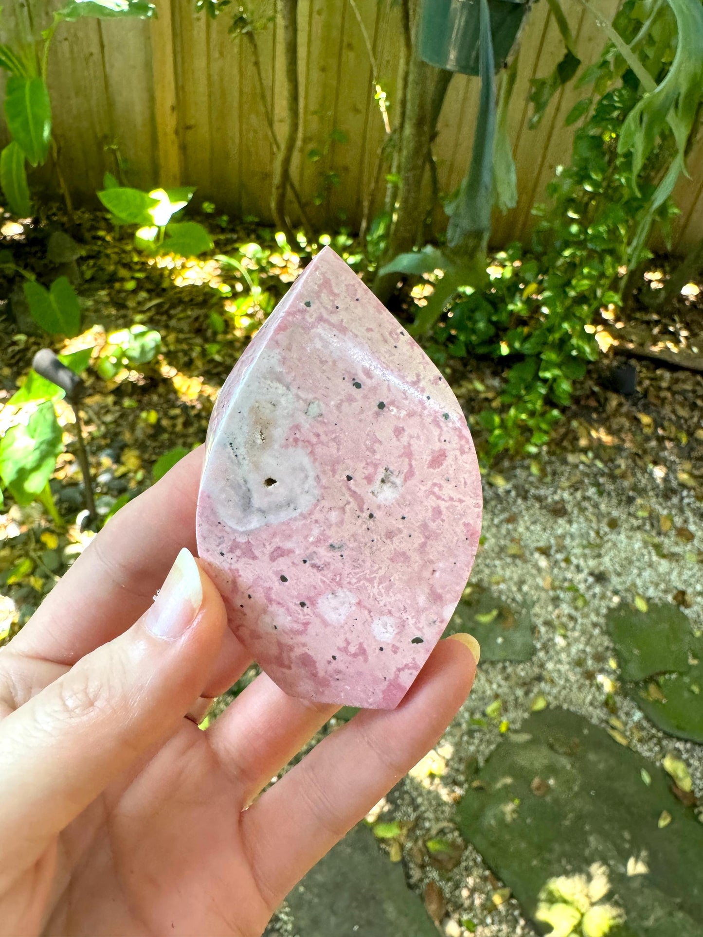 Rhodochrosite Teardrop Polished Specimen 164.7g From Peru Mineral Crystal