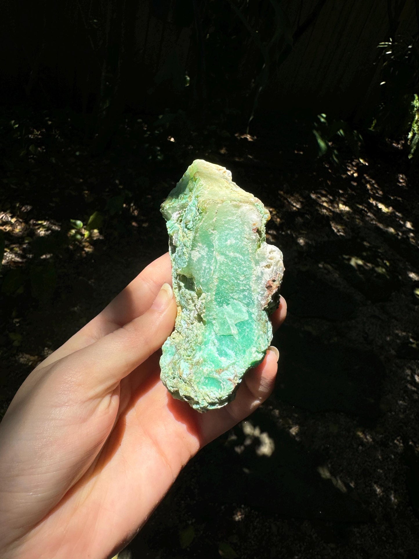 Rough/Raw Blue Green Chrysophrase With Quartz from Brazil New Find 282g 9.3oz Mineral Crystal Specimen.