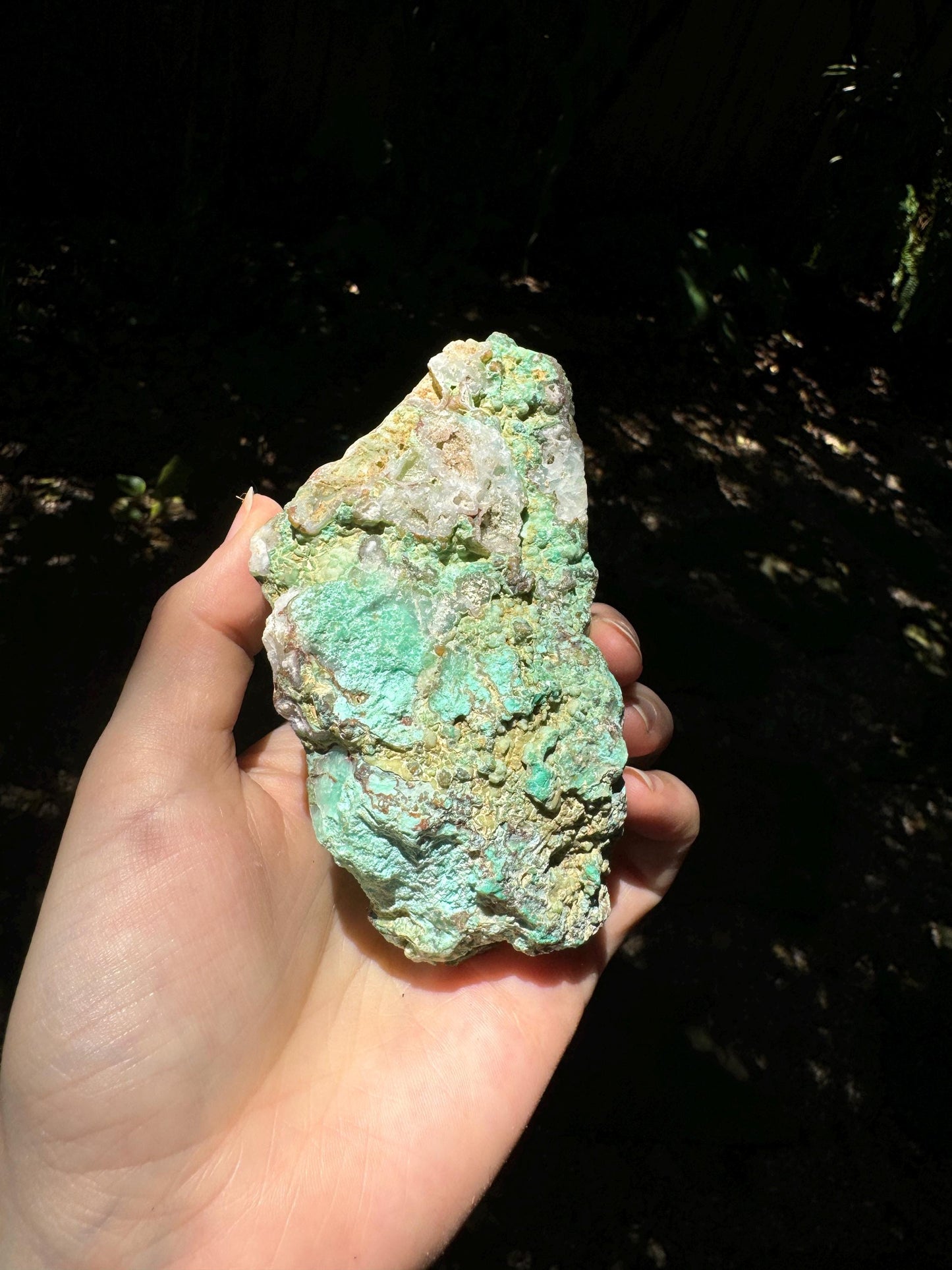 Rough/Raw Blue Green Chrysophrase With Quartz from Brazil New Find 282g 9.3oz Mineral Crystal Specimen.