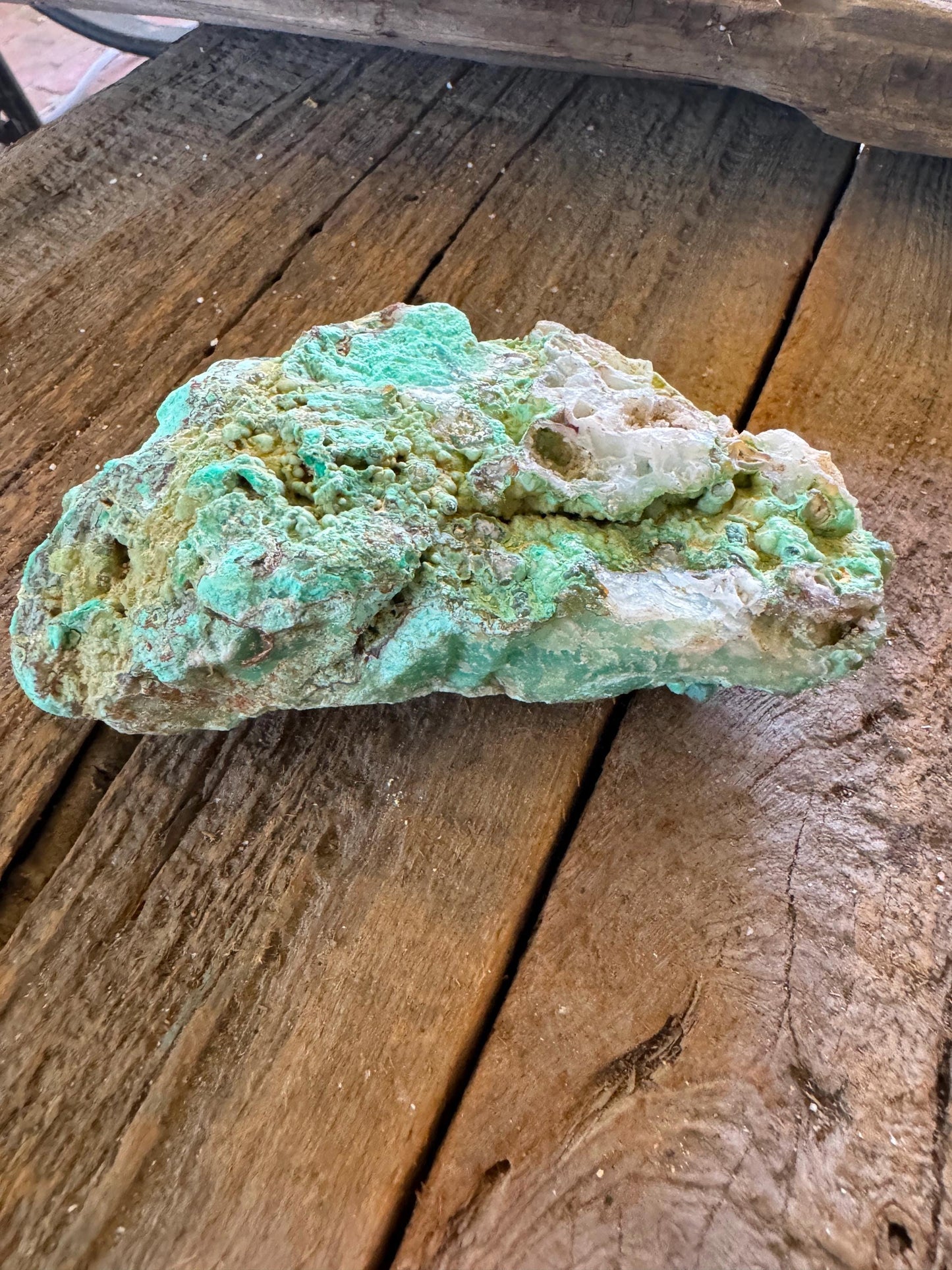 Rough/Raw Blue Green Chrysophrase With Quartz from Brazil New Find 282g 9.3oz Mineral Crystal Specimen.