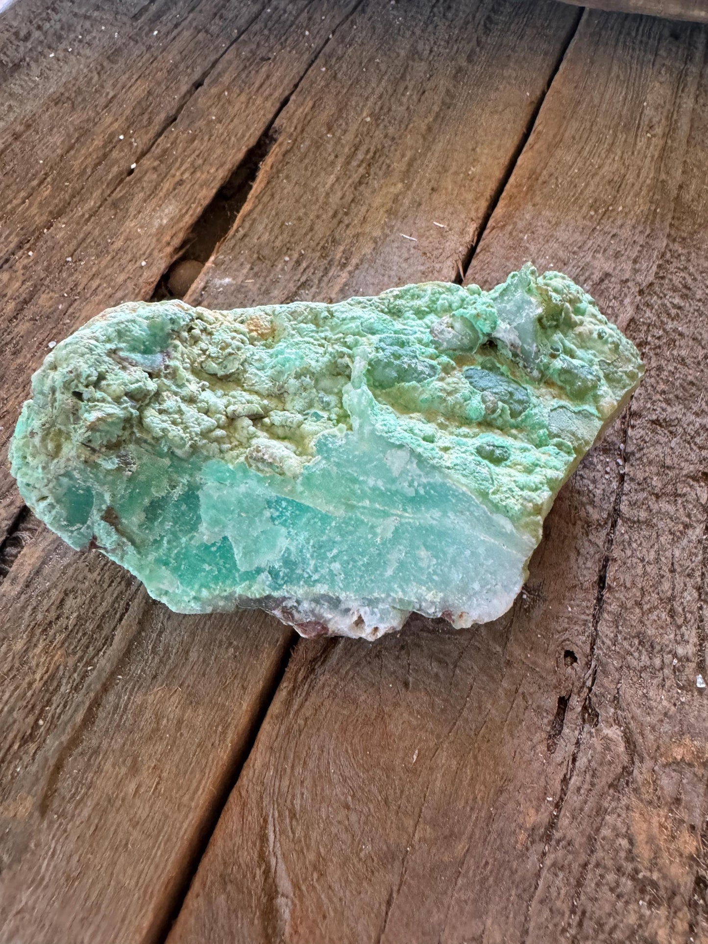 Rough/Raw Blue Green Chrysophrase With Quartz from Brazil New Find 282g 9.3oz Mineral Crystal Specimen.