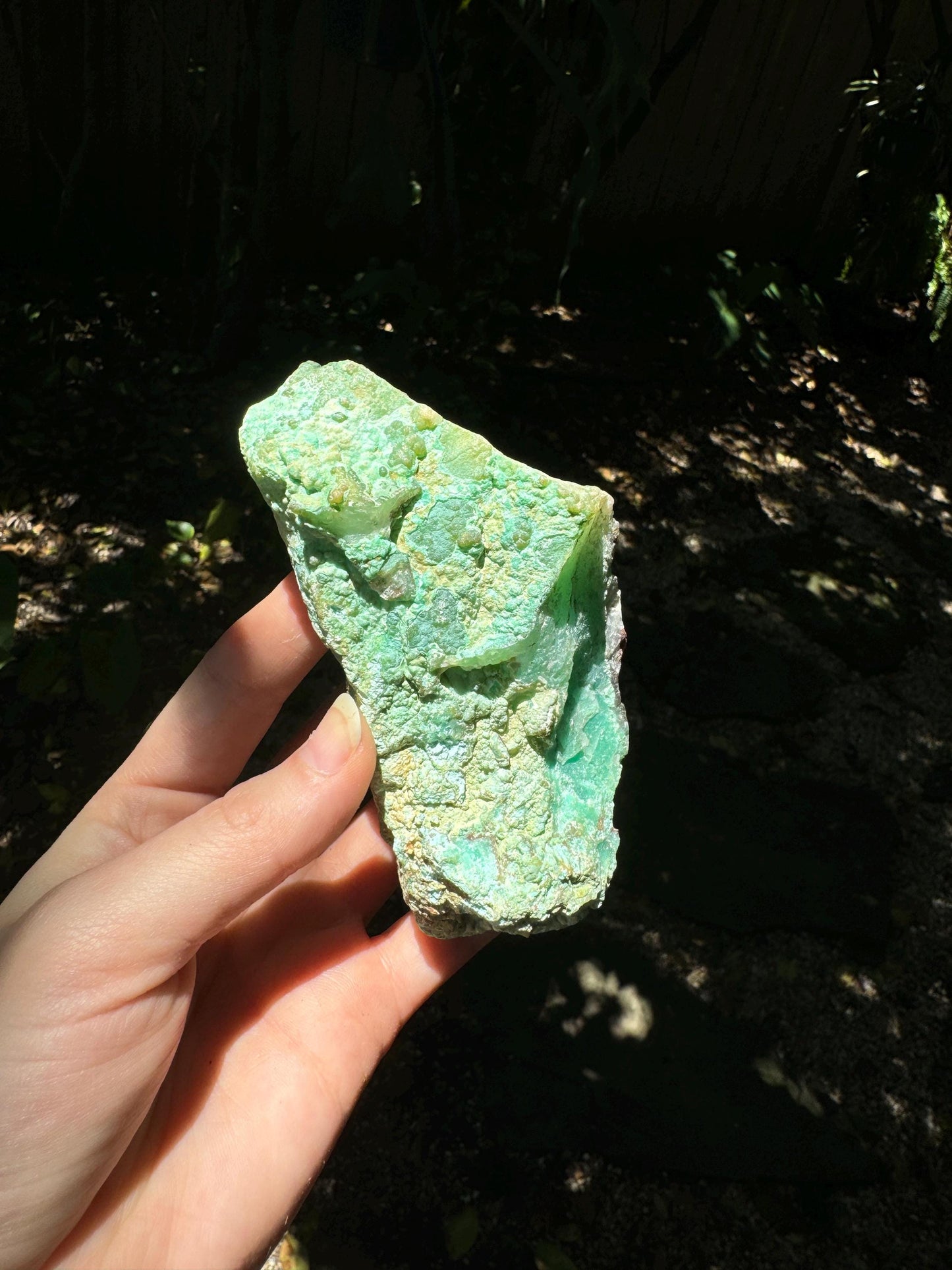 Rough/Raw Blue Green Chrysophrase With Quartz from Brazil New Find 282g 9.3oz Mineral Crystal Specimen.