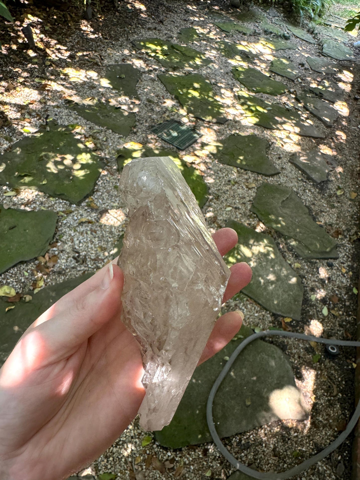 Pale Smokey Elesital Quartz Specimen from Minas Gerais Brazil, 512g Mineral Crystal