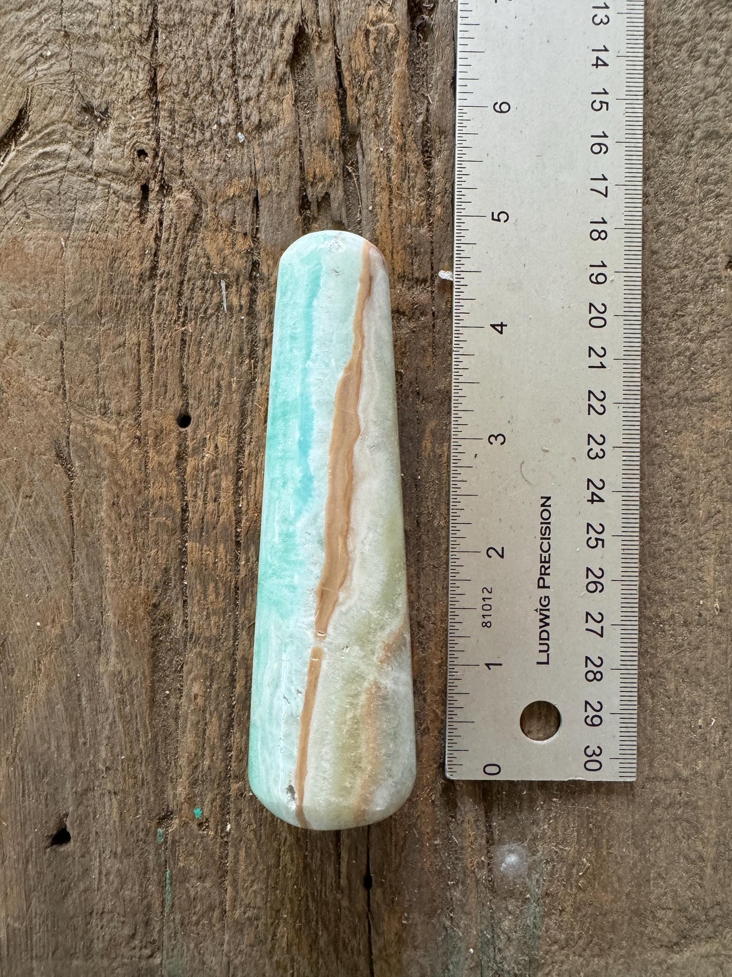 Polished Blue Caribbean Calcite Massage Wand from Pakistan 212.4g Specimen Mineral Crystal